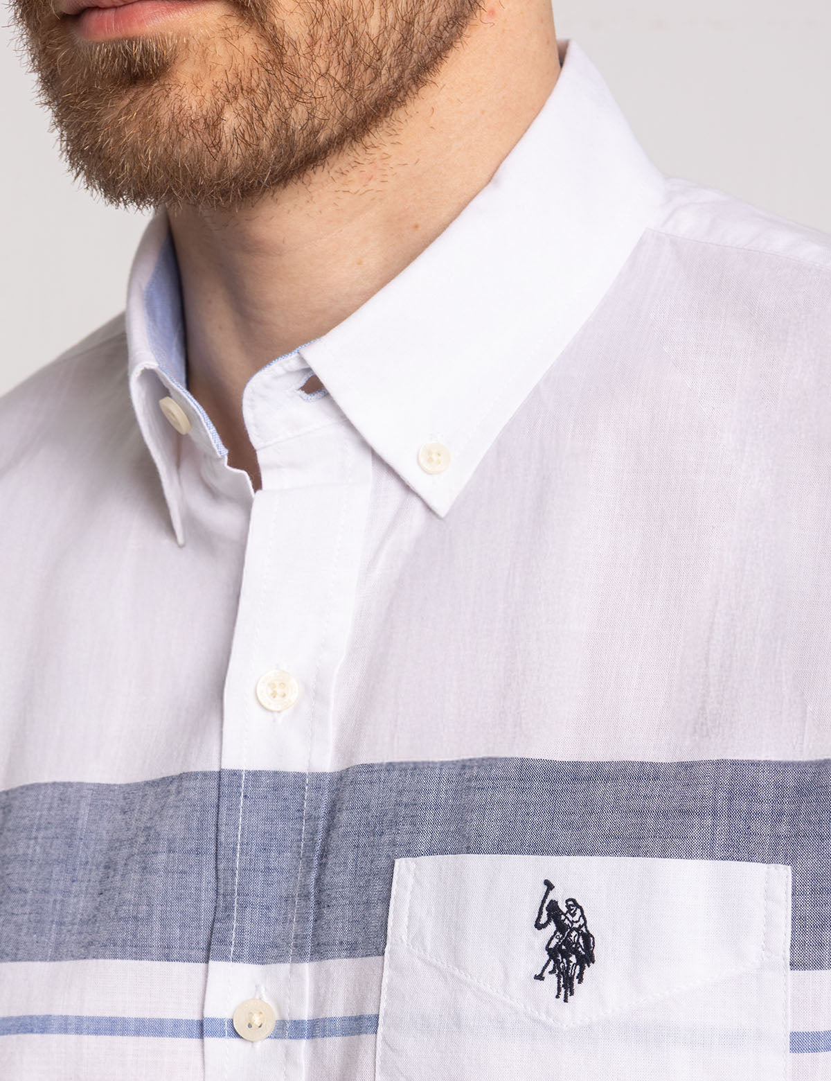 Men's Striped Poplin Shirt - Long Sleeve Engineered Design