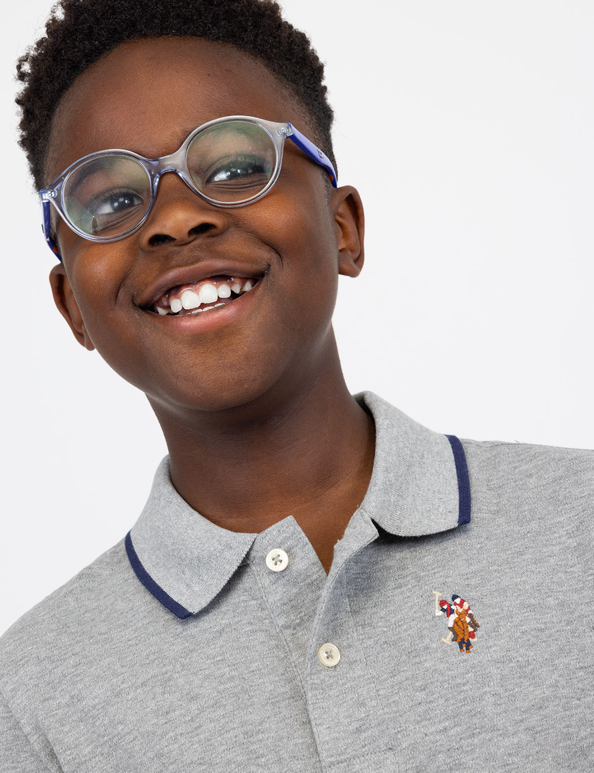Boys Solid Interlock Polo Shirt with Contrast Trim & Embroidered Logo