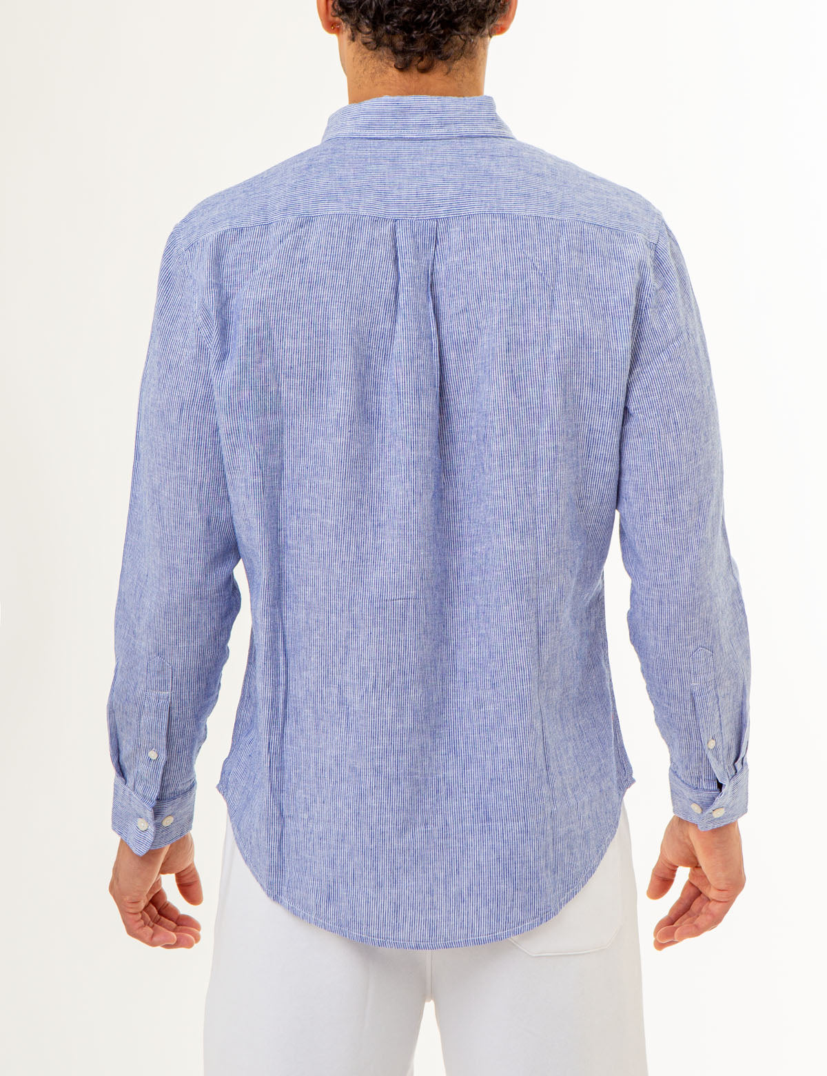Linen Striped Long Sleeve Shirt - Yarn Dyed Casual Wear