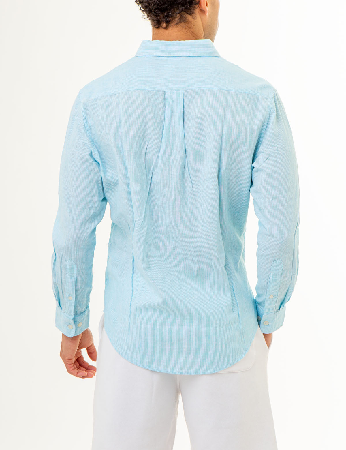 Linen Striped Long Sleeve Shirt - Yarn Dyed Casual Wear
