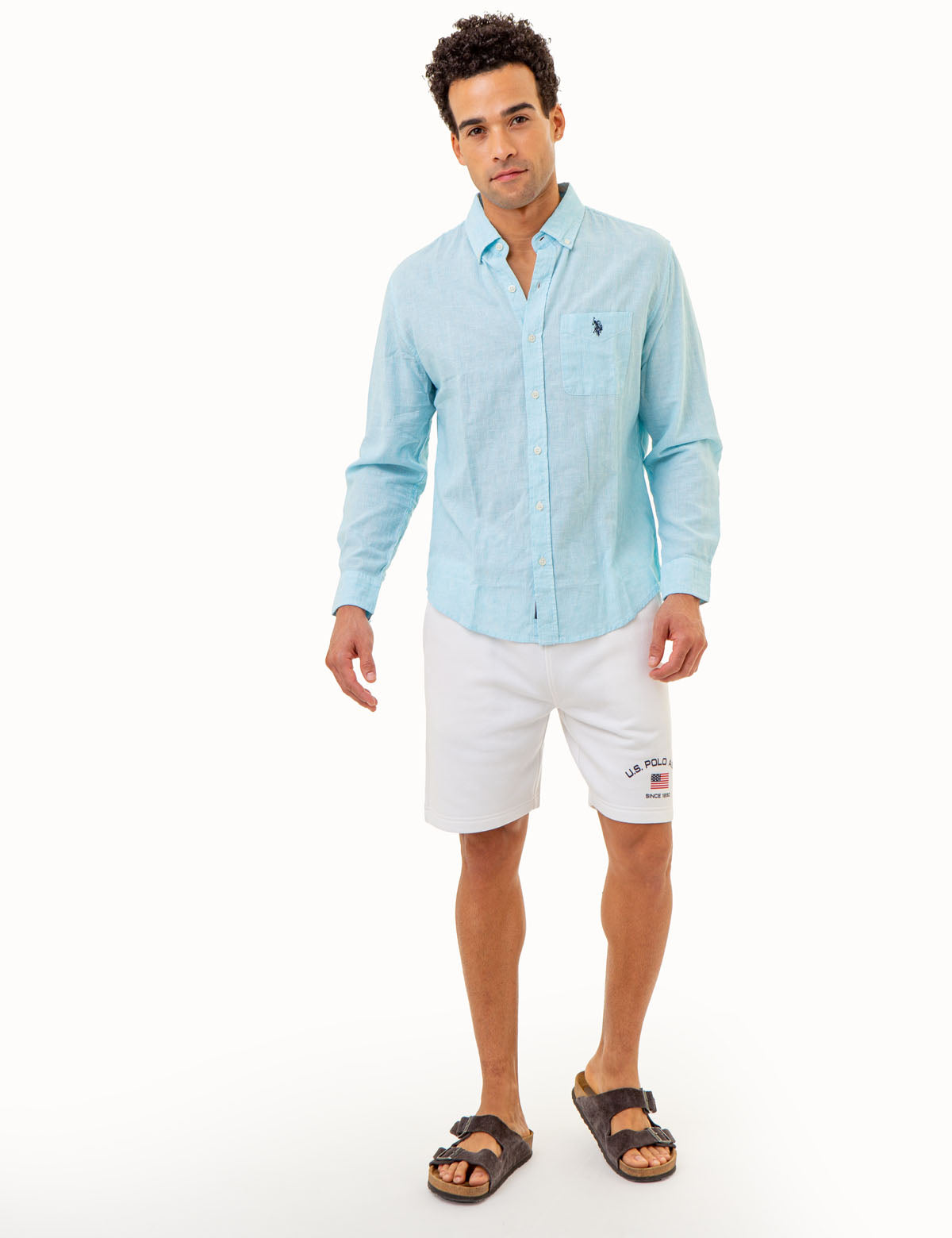 Linen Striped Long Sleeve Shirt - Yarn Dyed Casual Wear