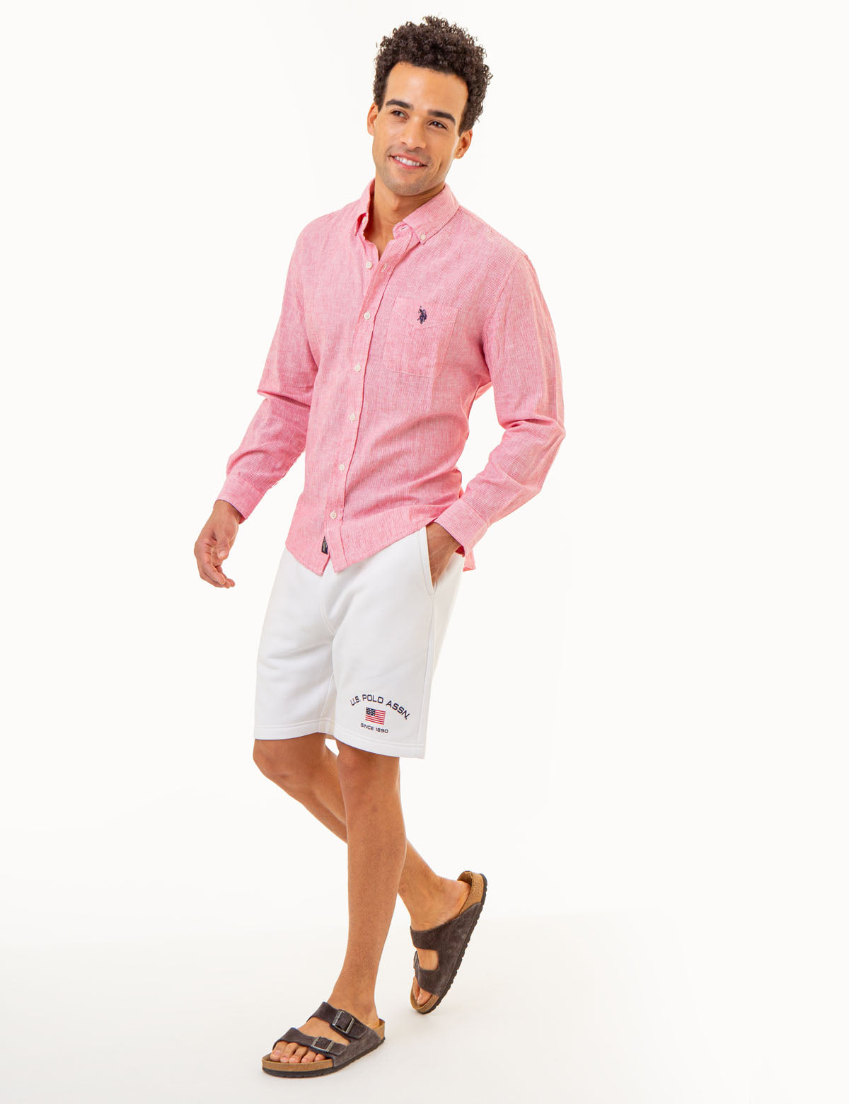 Linen Striped Long Sleeve Shirt - Yarn Dyed Casual Wear