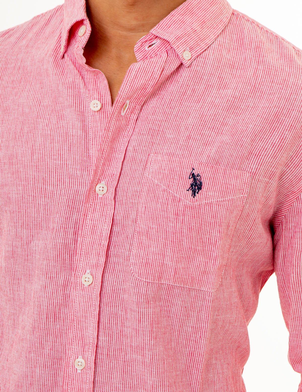 Linen Striped Long Sleeve Shirt - Yarn Dyed Casual Wear