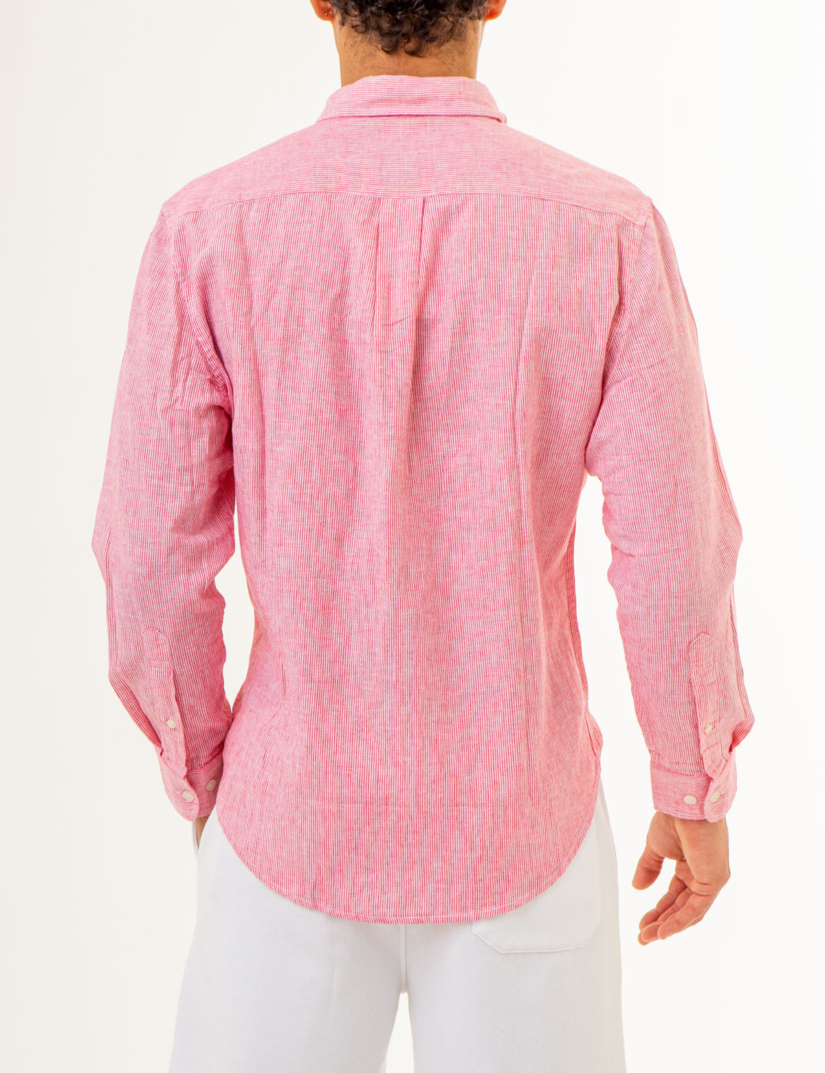 Linen Striped Long Sleeve Shirt - Yarn Dyed Casual Wear