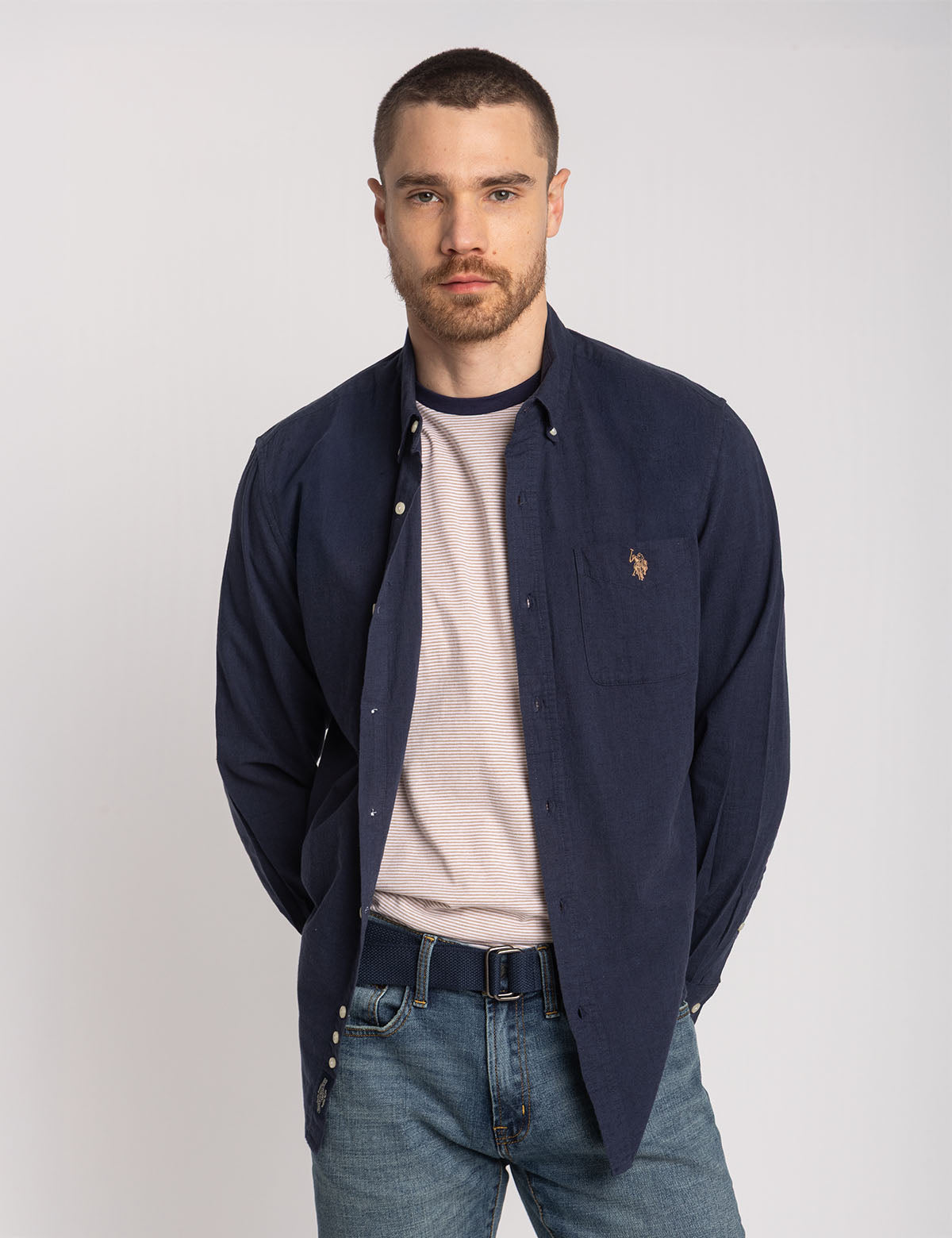 Breathable Linen Blend Long Sleeve Shirt