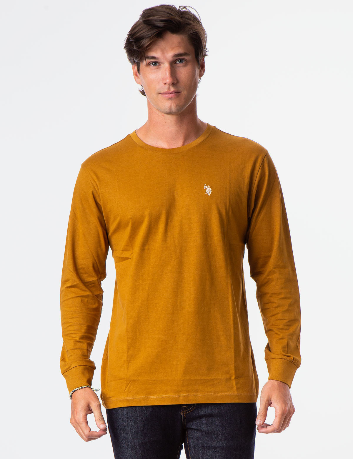 Men's Long Sleeve Solid Color T-Shirt - Casual Basic Tee