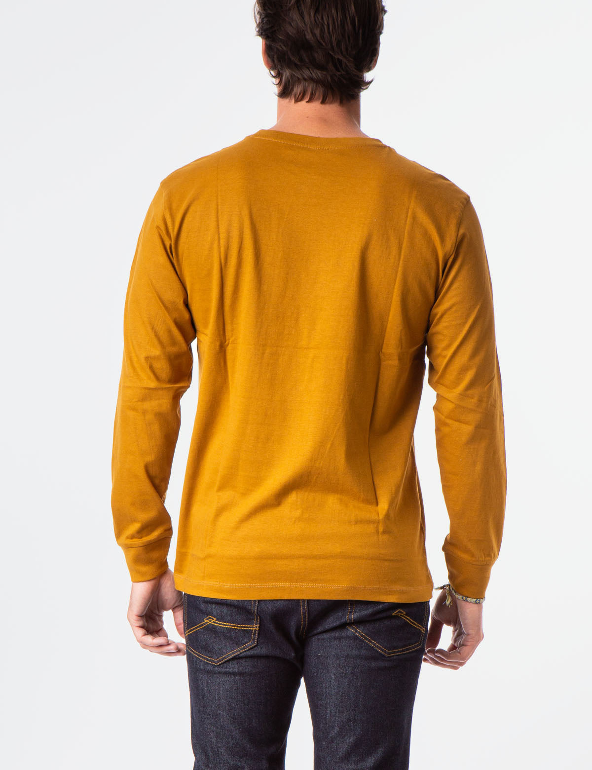 Men's Long Sleeve Solid Color T-Shirt - Casual Basic Tee