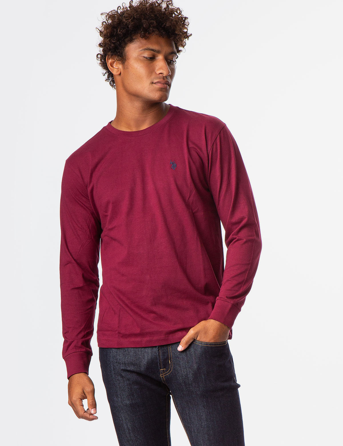 Men's Long Sleeve Solid Color T-Shirt - Casual Basic Tee