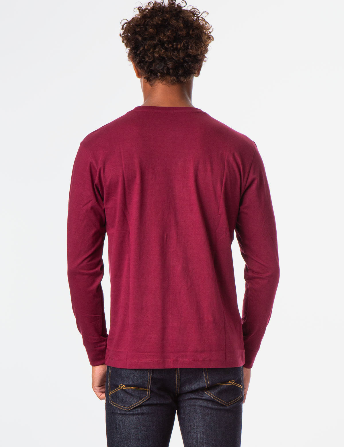 Men's Long Sleeve Solid Color T-Shirt - Casual Basic Tee