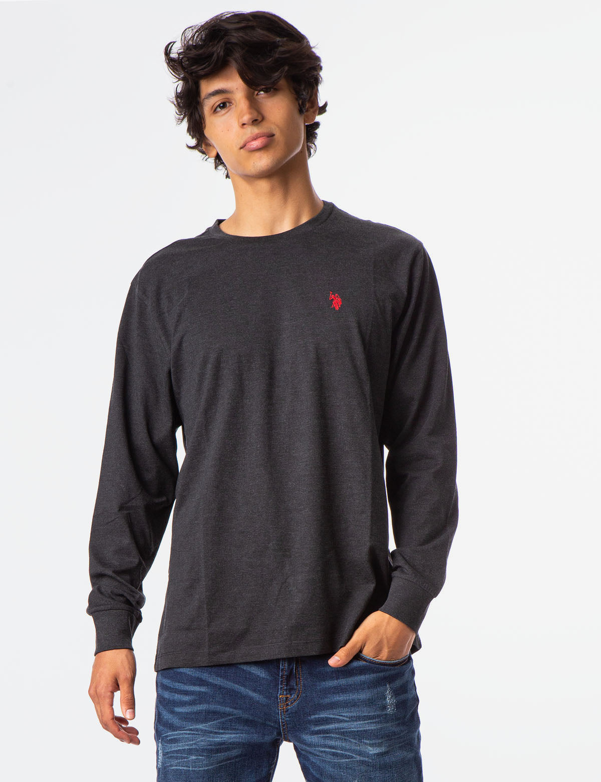 Men's Long Sleeve Solid Color T-Shirt - Casual Basic Tee