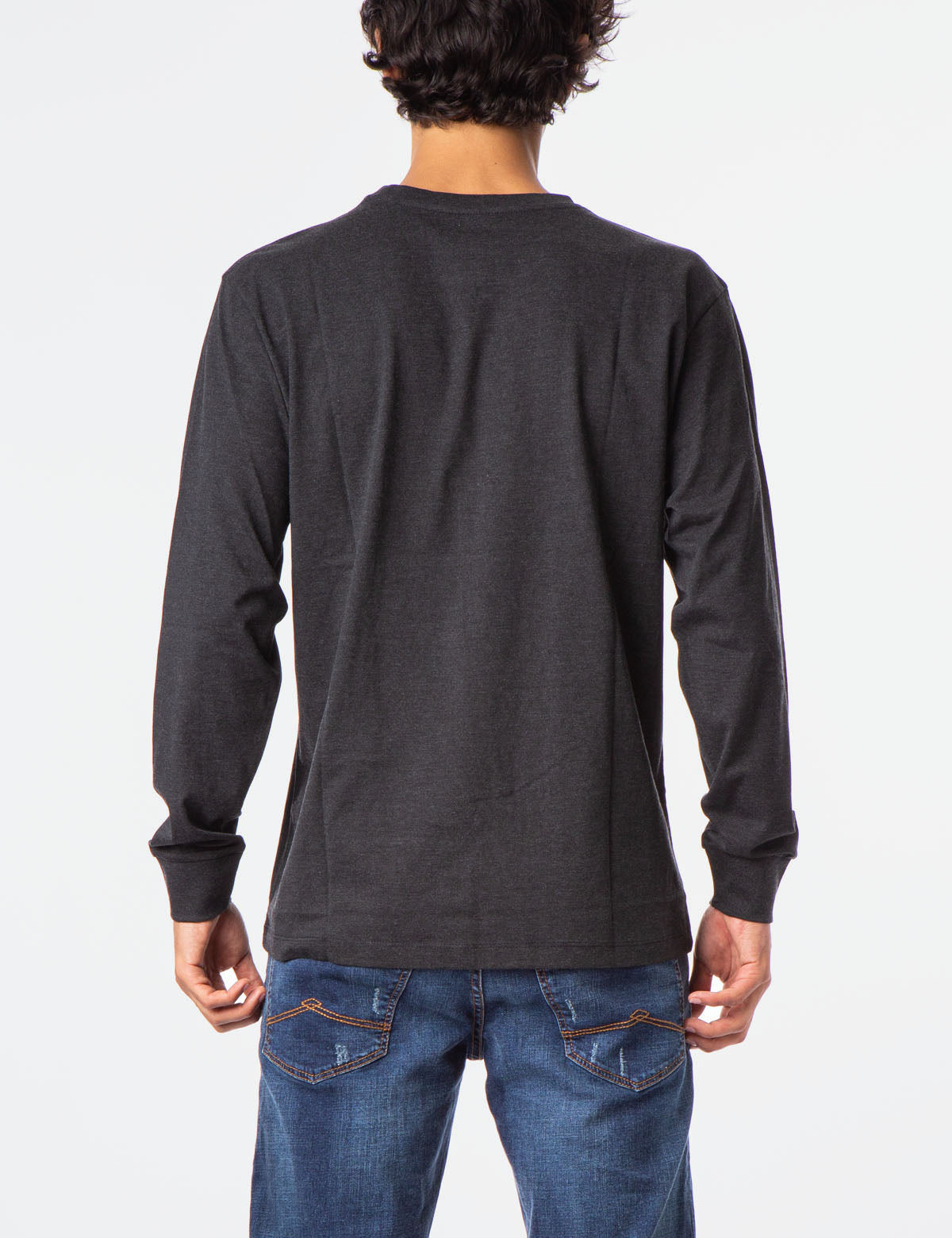Men's Long Sleeve Solid Color T-Shirt - Casual Basic Tee