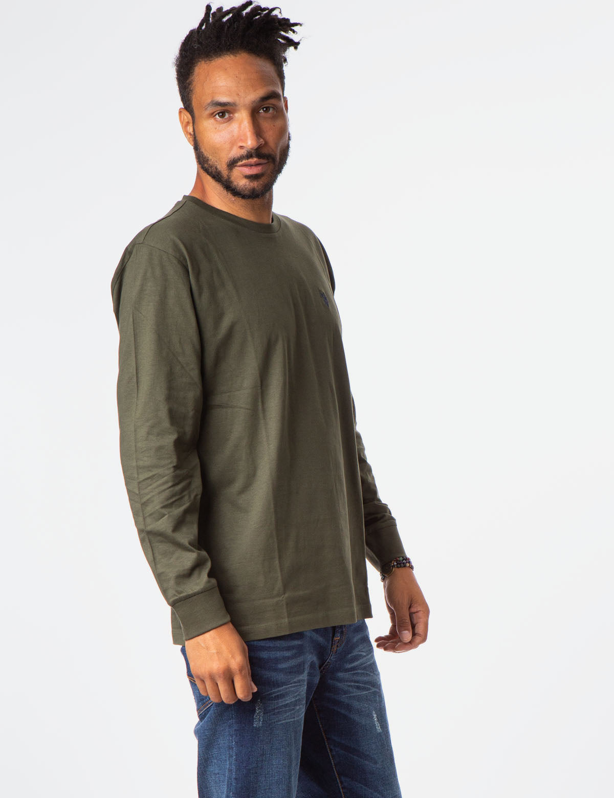 Men's Long Sleeve Solid Color T-Shirt - Casual Basic Tee