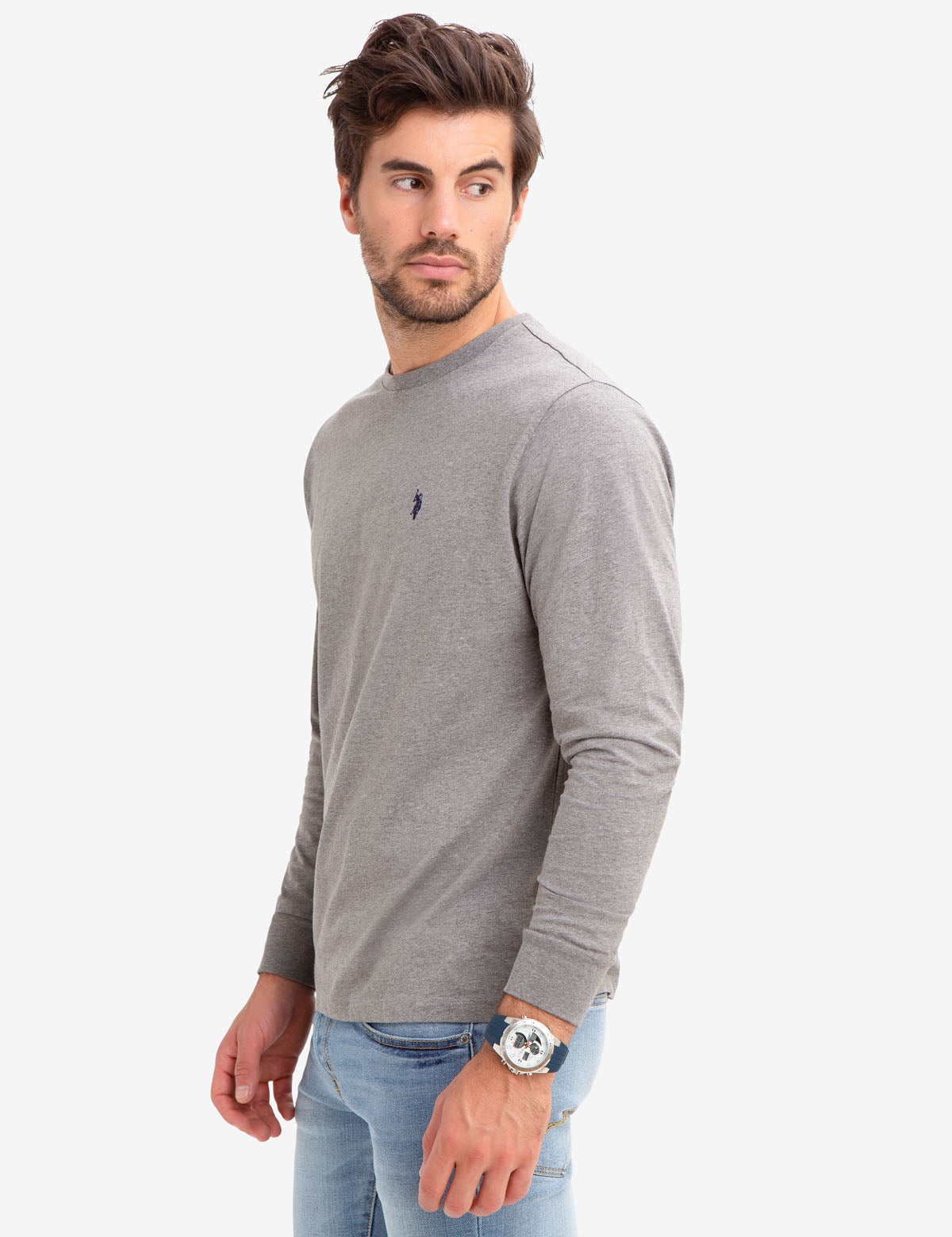 Men's Long Sleeve Solid Color T-Shirt - Casual Basic Tee