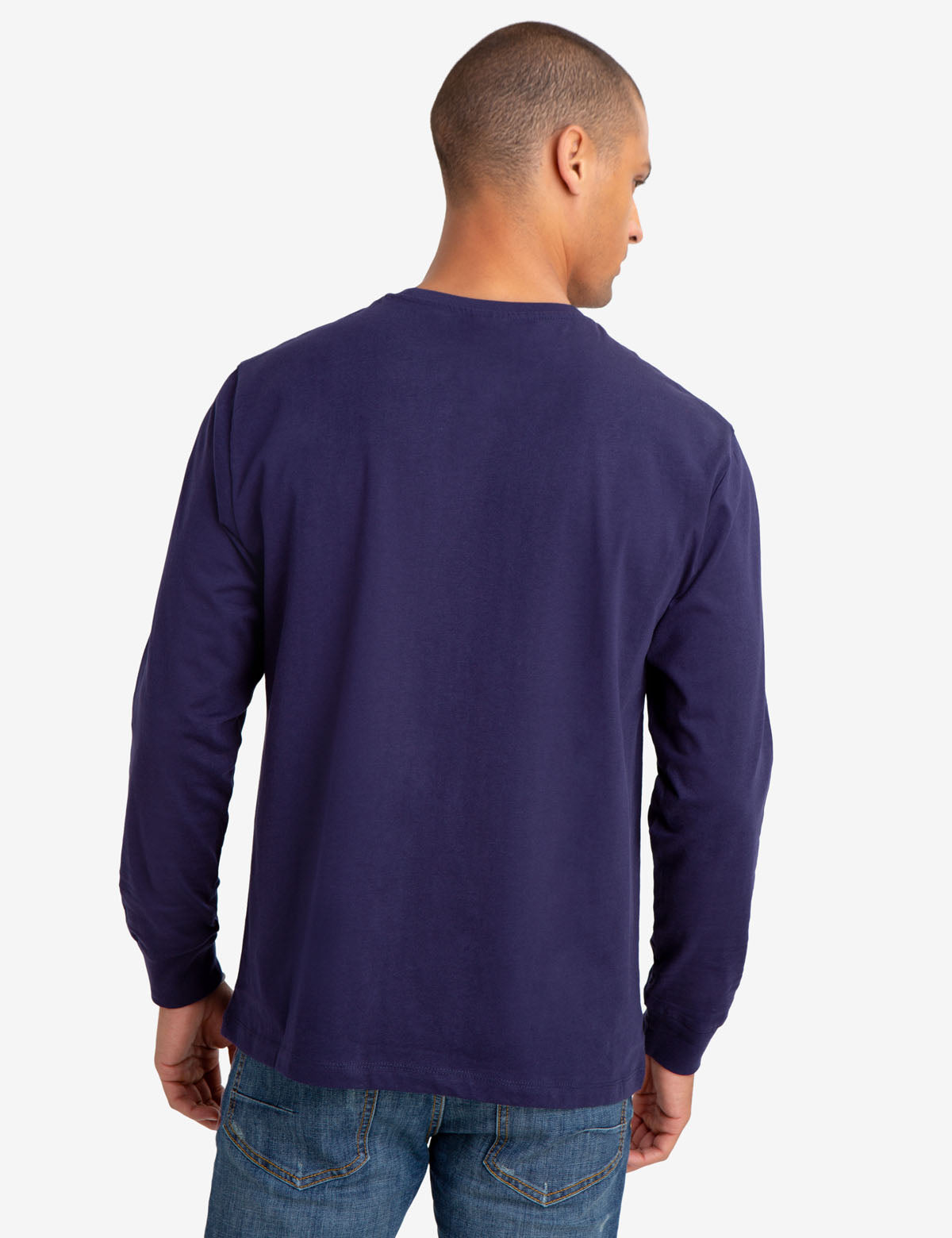 Men's Long Sleeve Solid Color T-Shirt - Casual Basic Tee