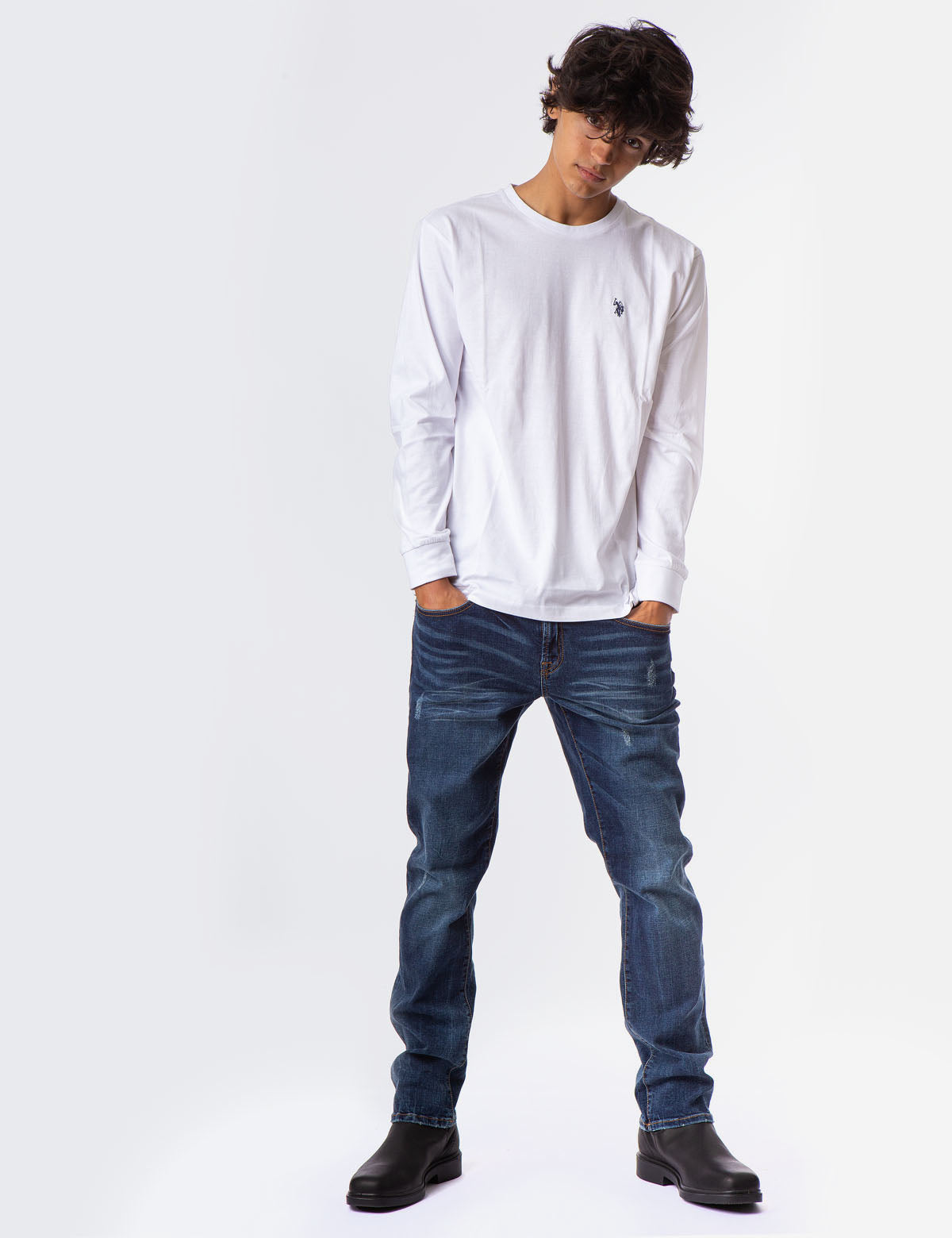Men's Long Sleeve Solid Color T-Shirt - Casual Basic Tee
