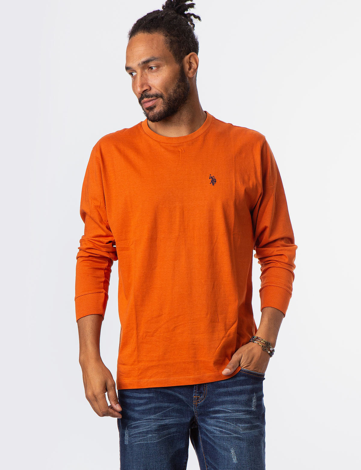 Men's Long Sleeve Solid Color T-Shirt - Casual Basic Tee