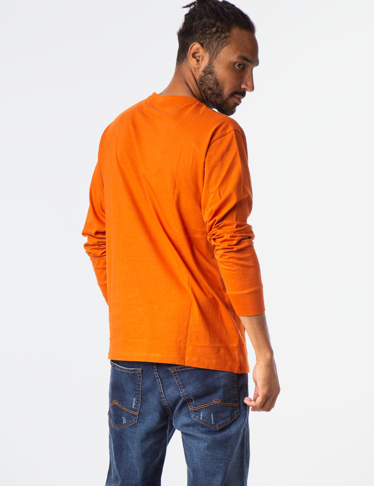 Men's Long Sleeve Solid Color T-Shirt - Casual Basic Tee