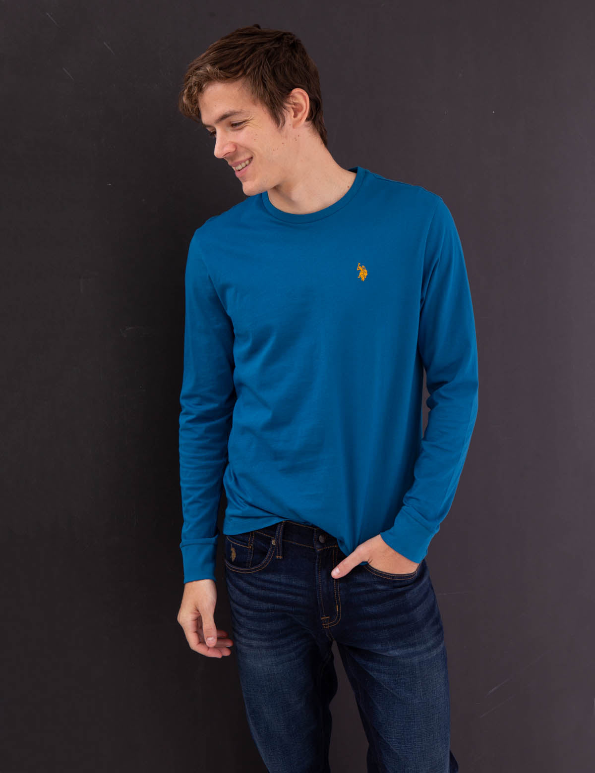 Men's Long Sleeve Solid Color T-Shirt - Casual Basic Tee