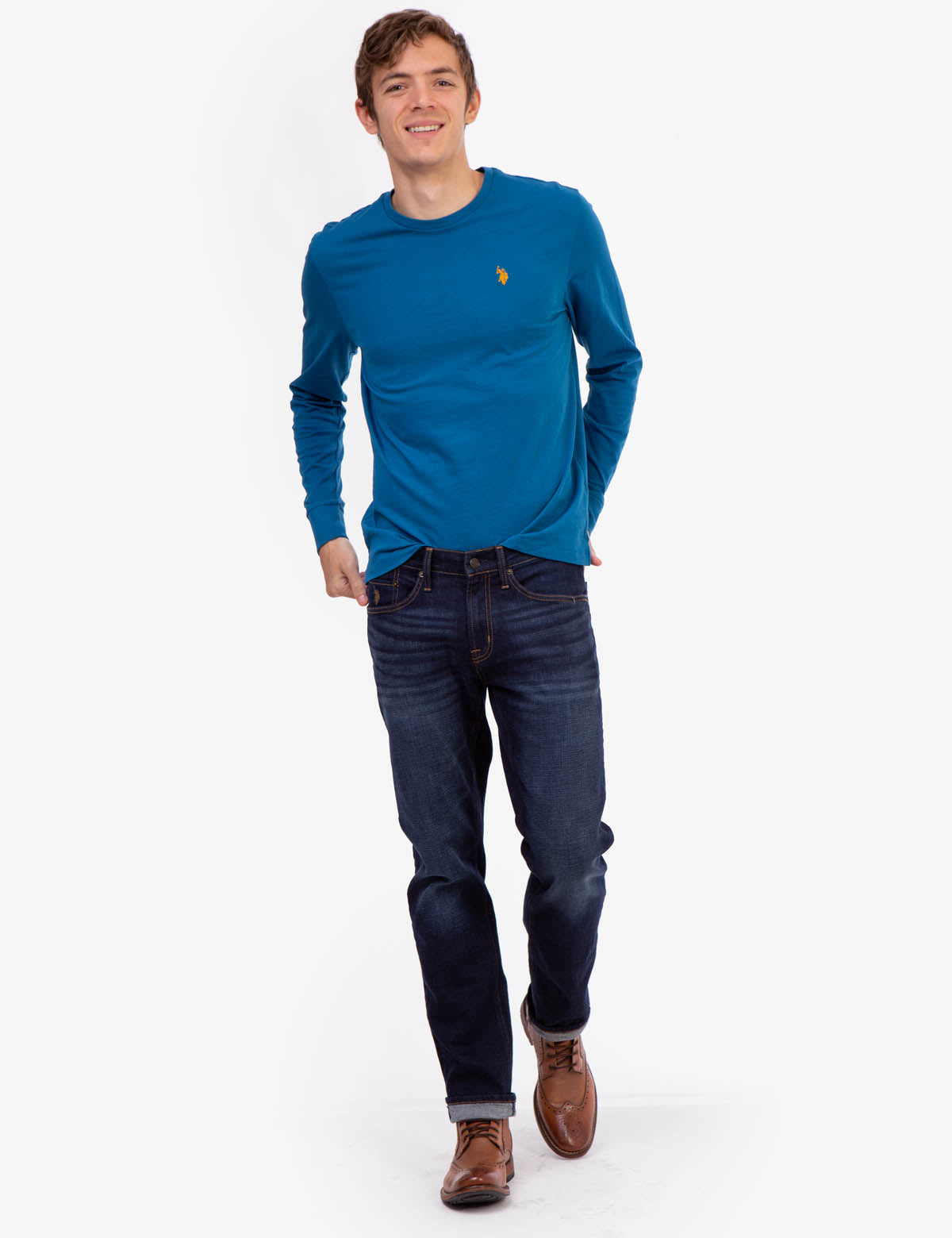 Men's Long Sleeve Solid Color T-Shirt - Casual Basic Tee