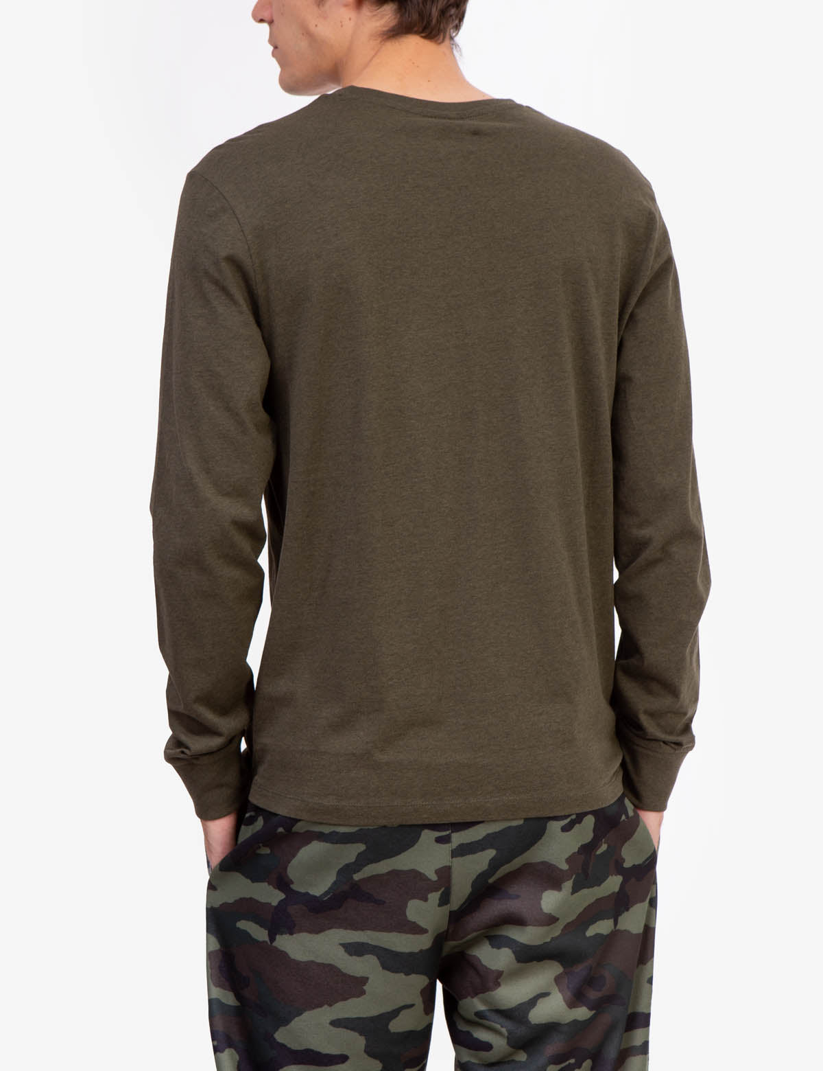 Men's Long Sleeve Solid Color T-Shirt - Casual Basic Tee