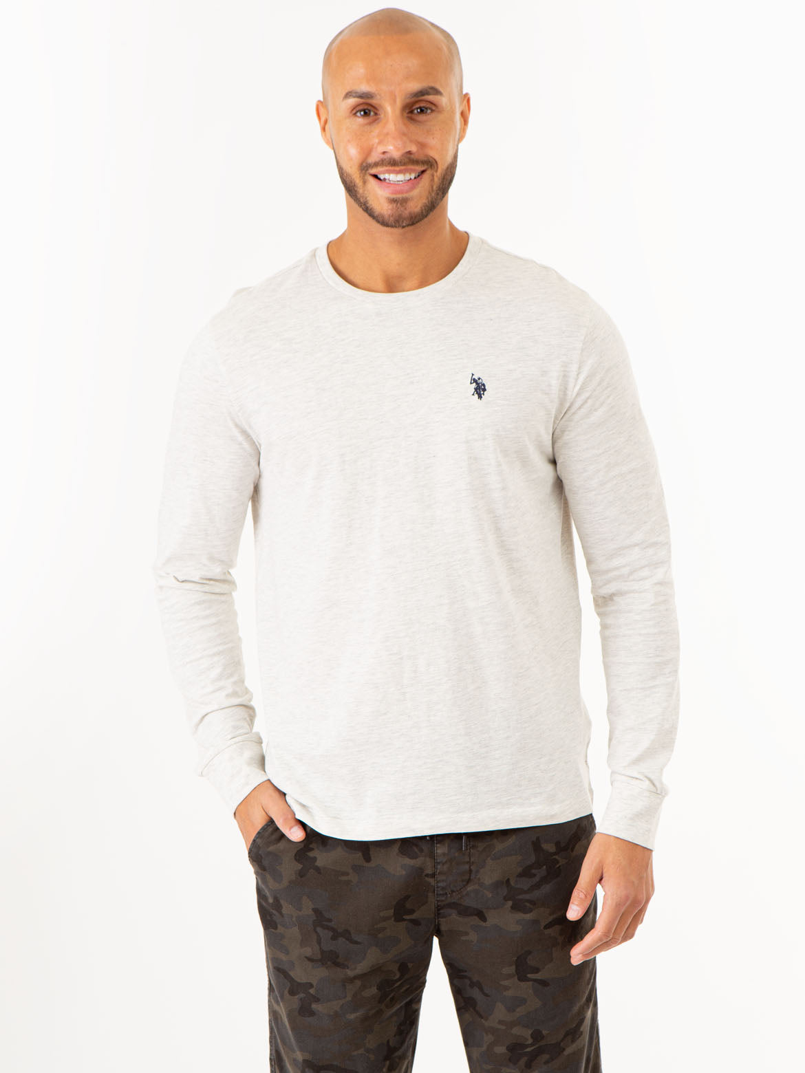 Men's Long Sleeve Solid Color T-Shirt - Casual Basic Tee