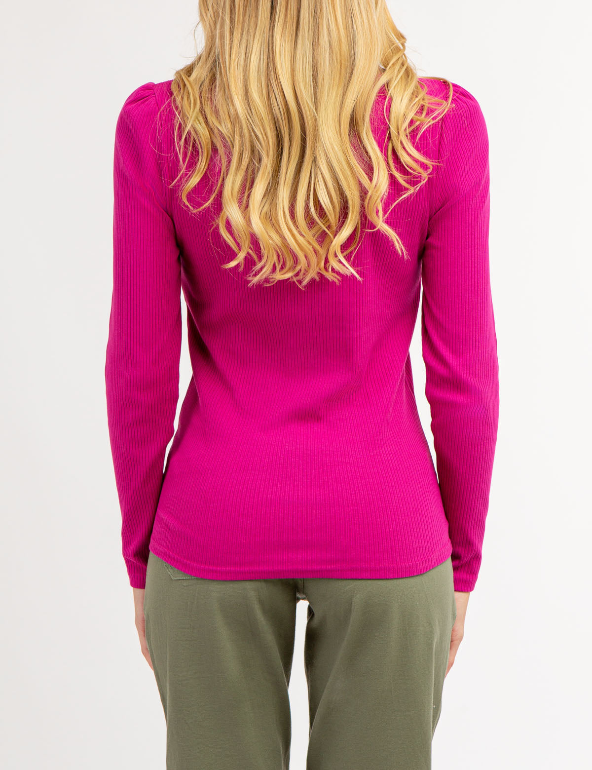 Women's Ribbed Square Neck Long Sleeve Top