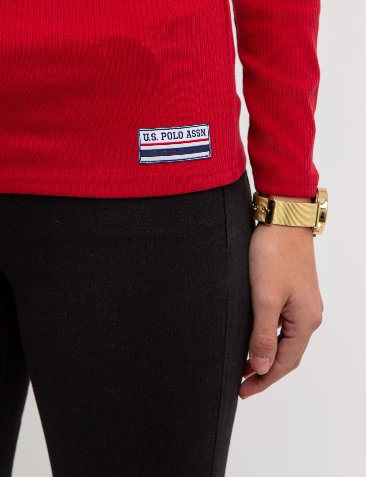 Women's Ribbed Square Neck Long Sleeve Top