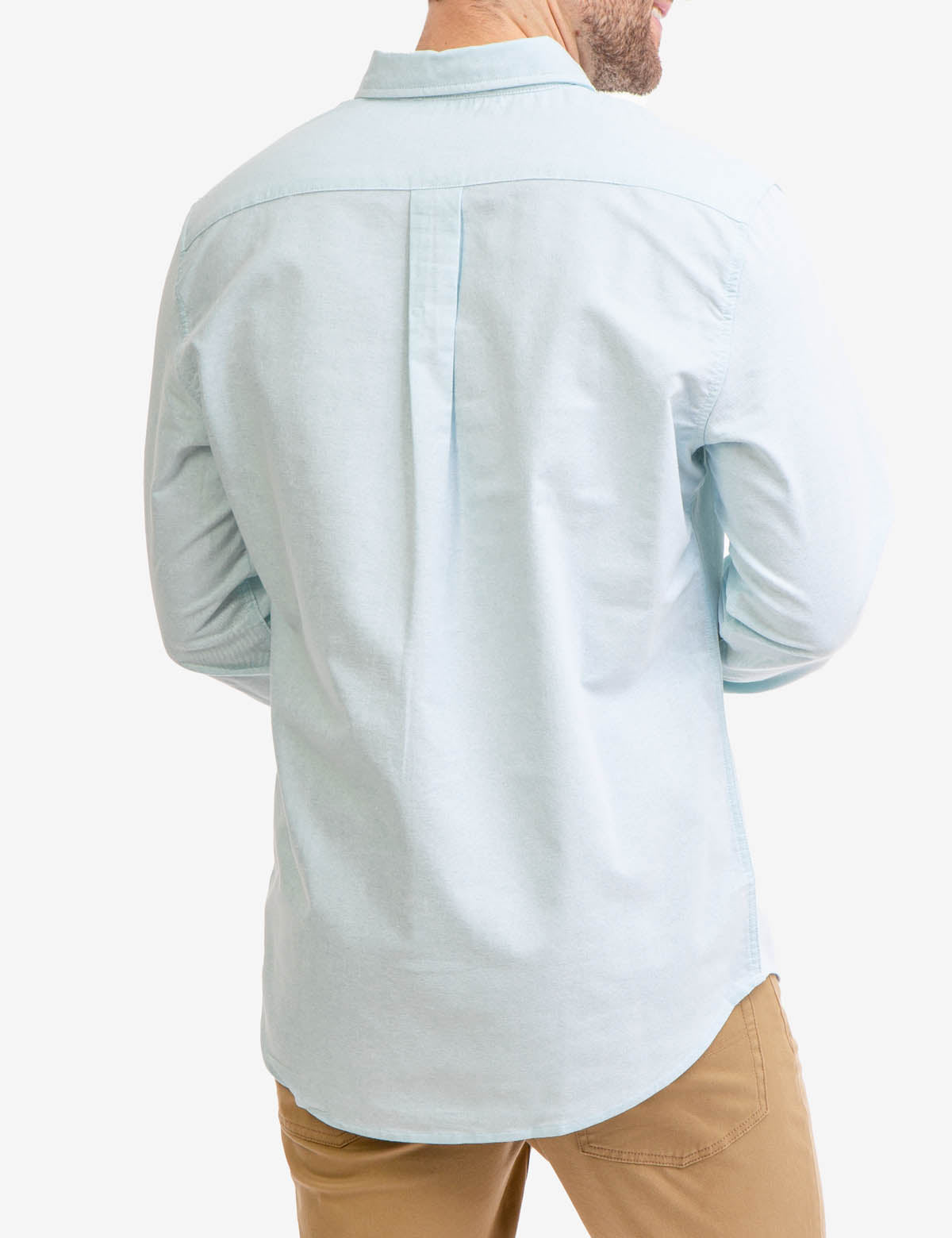Men's Stretch Oxford Shirt - Long Sleeve Button-Up with Pocket
