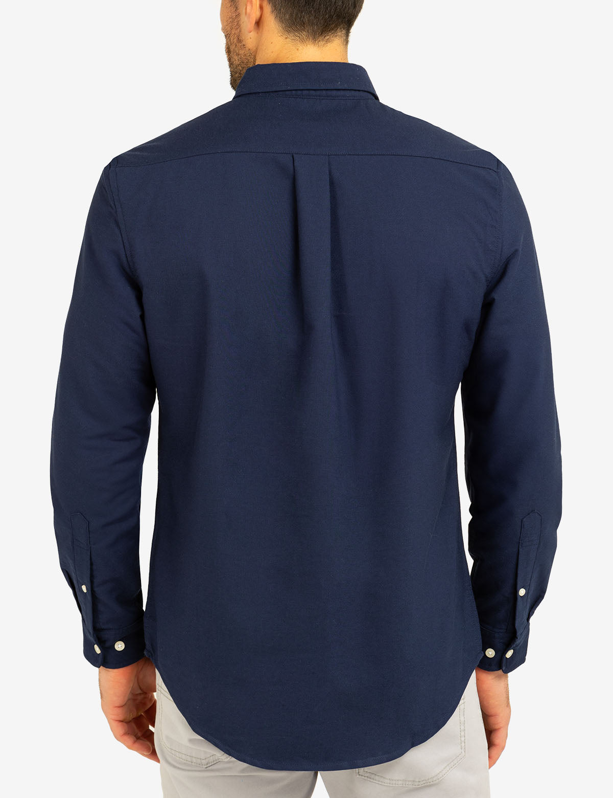 Men's Stretch Oxford Shirt - Long Sleeve Button-Up with Pocket