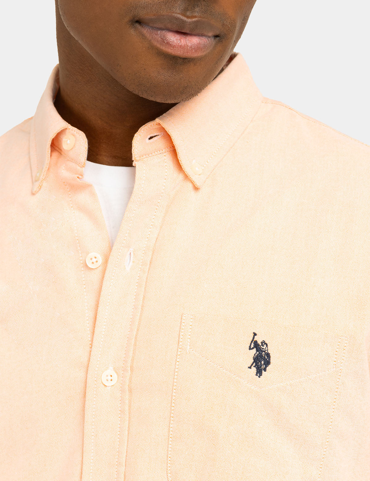 Men's Stretch Oxford Shirt - Long Sleeve Button-Up with Pocket