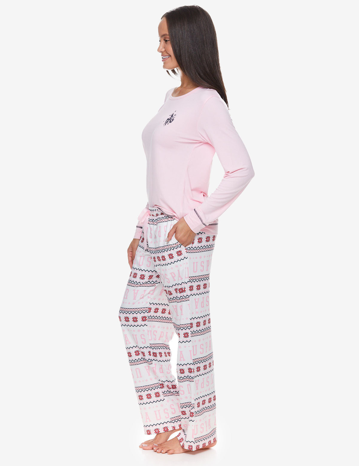 USPA Long Sleeve Lounge Set - Comfortable Relaxed Fit Pajamas