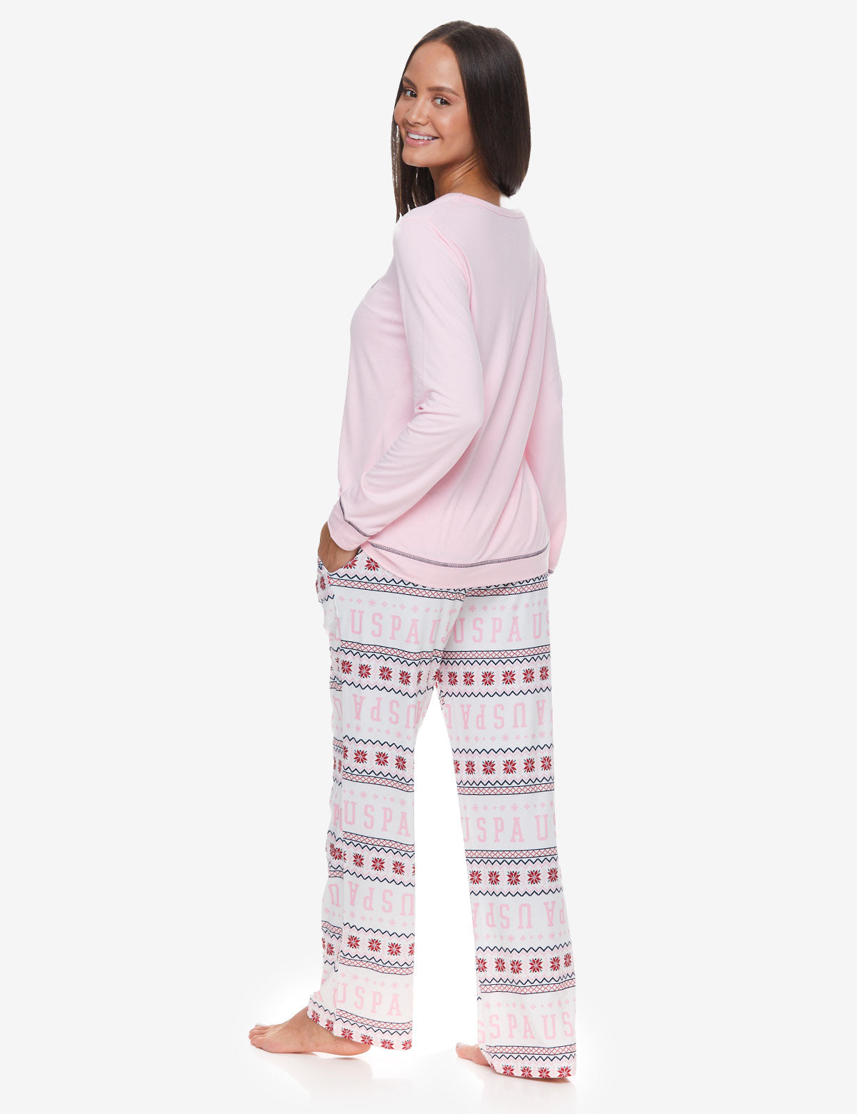 USPA Long Sleeve Lounge Set - Comfortable Relaxed Fit Pajamas