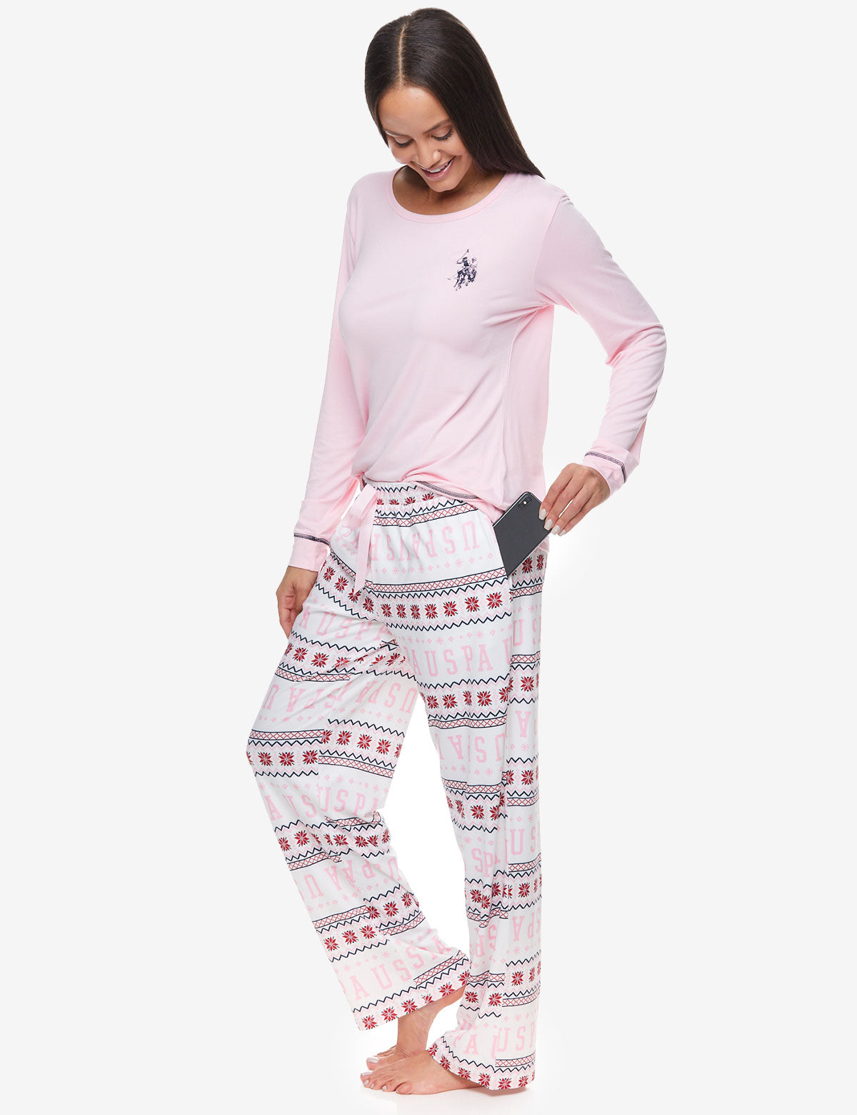USPA Long Sleeve Lounge Set - Comfortable Relaxed Fit Pajamas