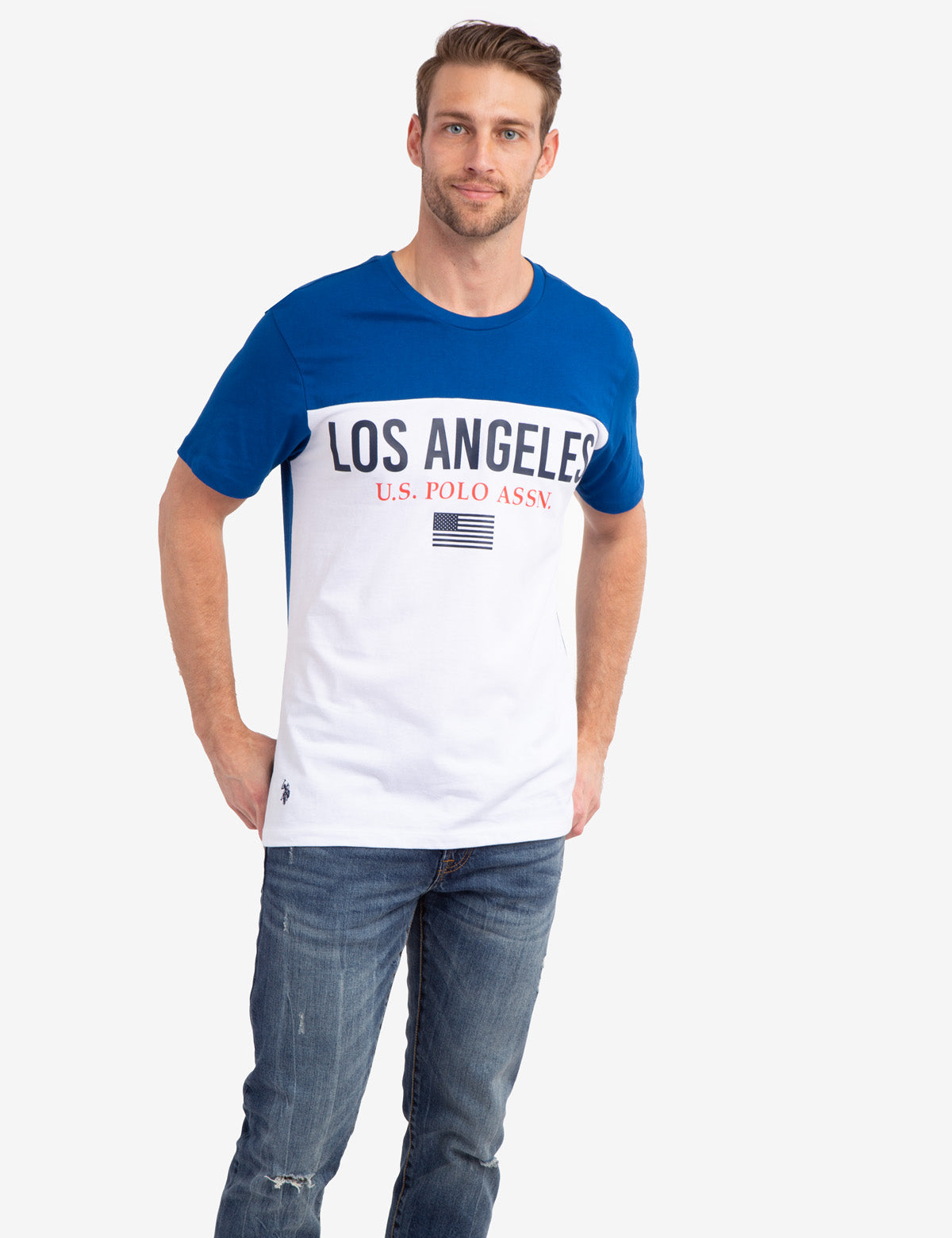 Los Angeles Colorblock Graphic T-Shirt with Embroidered Logo
