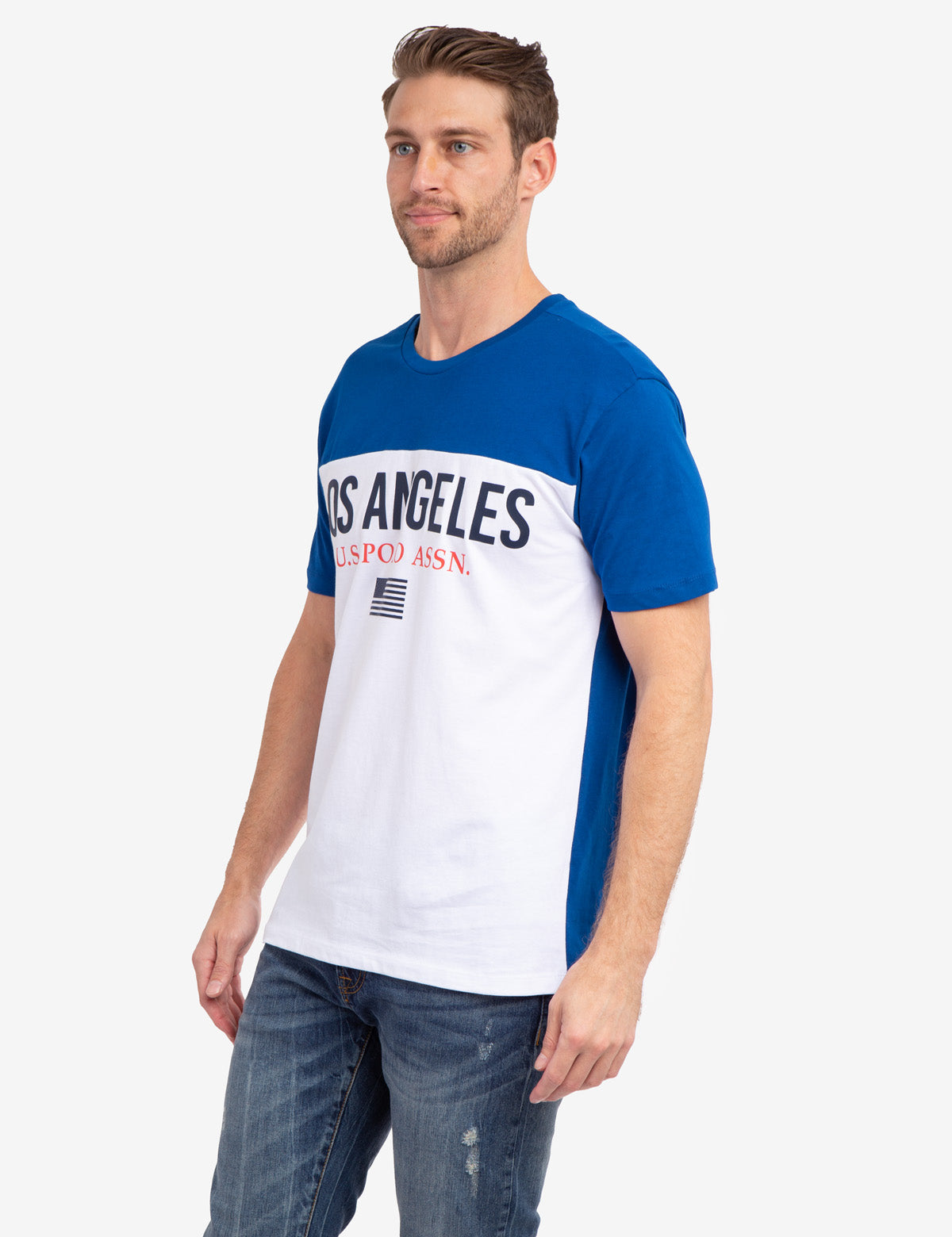 Los Angeles Colorblock Graphic T-Shirt with Embroidered Logo
