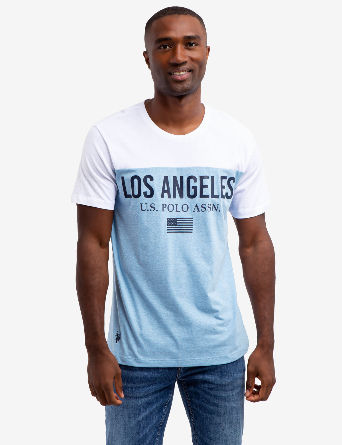 Los Angeles Colorblock Graphic T-Shirt with Embroidered Logo