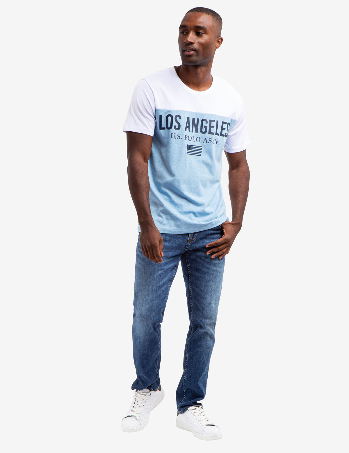 Los Angeles Colorblock Graphic T-Shirt with Embroidered Logo