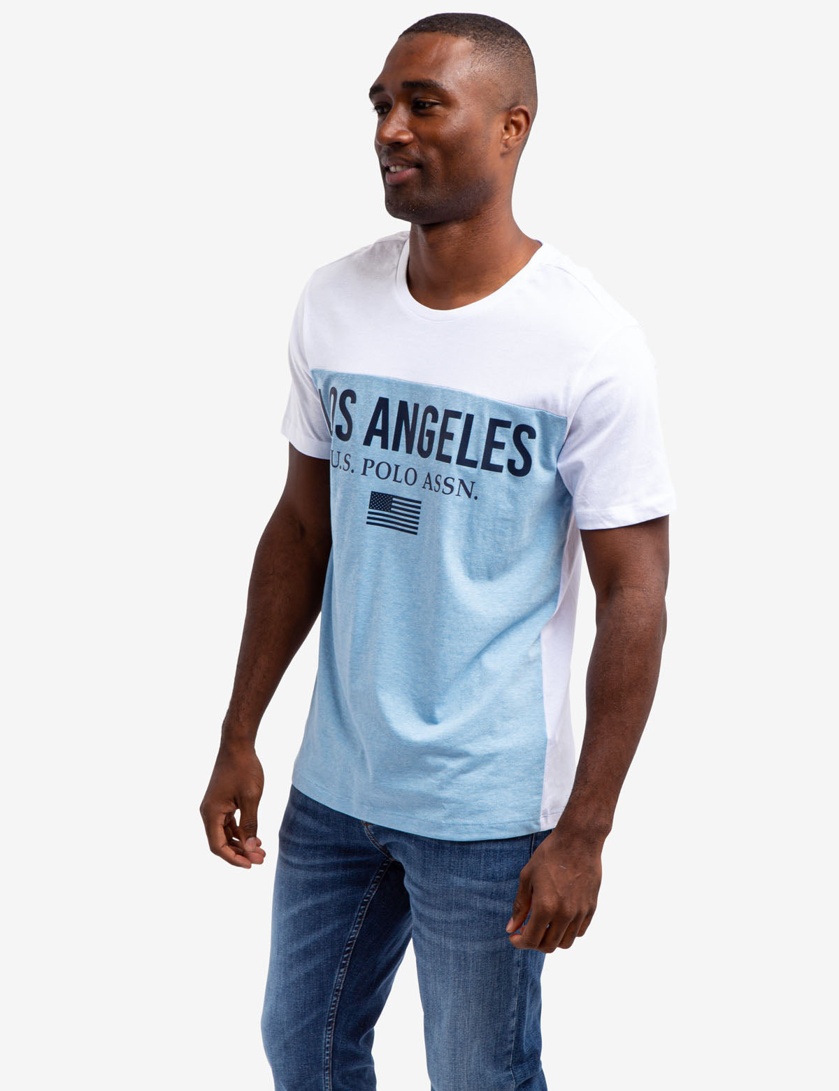 Los Angeles Colorblock Graphic T-Shirt with Embroidered Logo