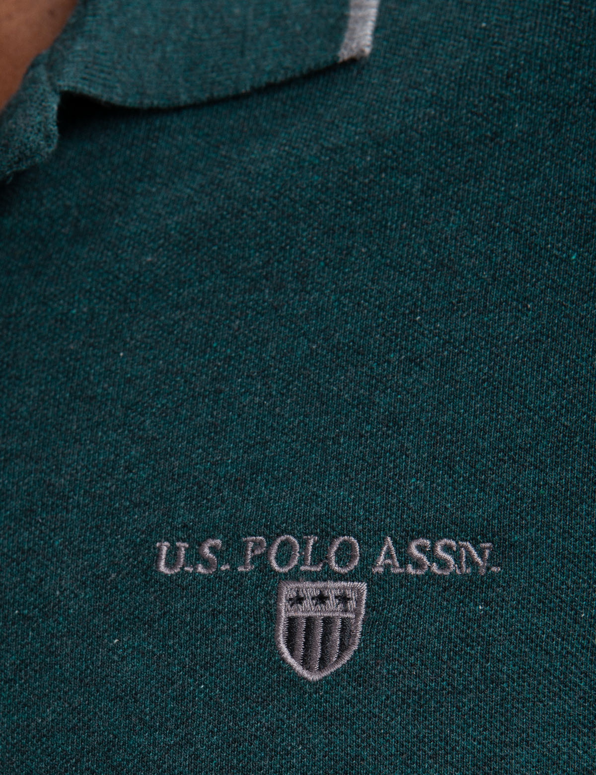 U.S. Polo Assn. Cotton Marled Yarn Polo Shirt with Embroidered Crest