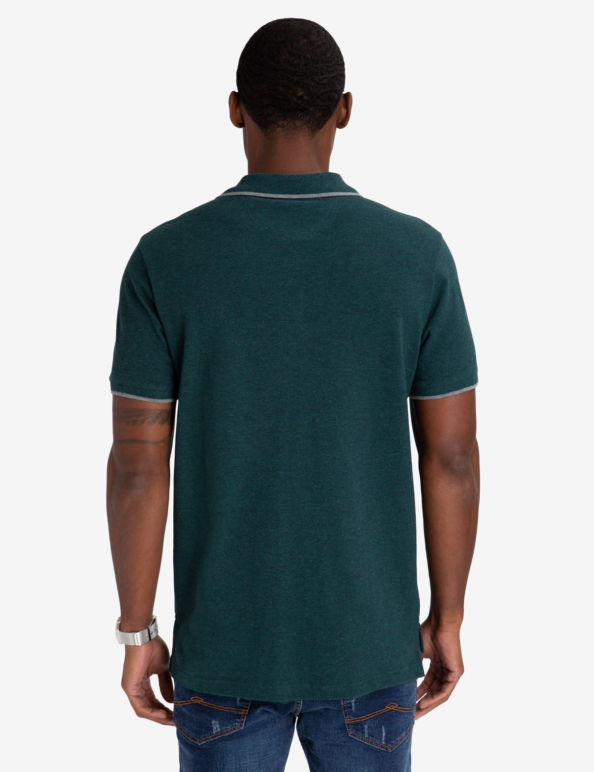 U.S. Polo Assn. Cotton Marled Yarn Polo Shirt with Embroidered Crest