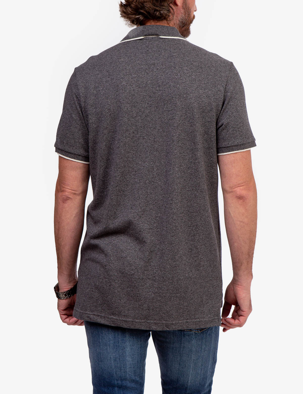 U.S. Polo Assn. Cotton Marled Yarn Polo Shirt with Embroidered Crest