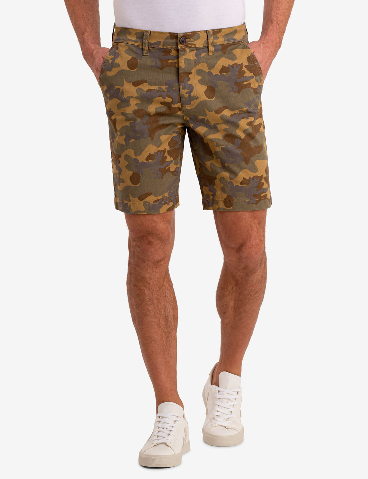 Mason Camo Twill Shorts - Camouflage Design with Button Flap Pockets