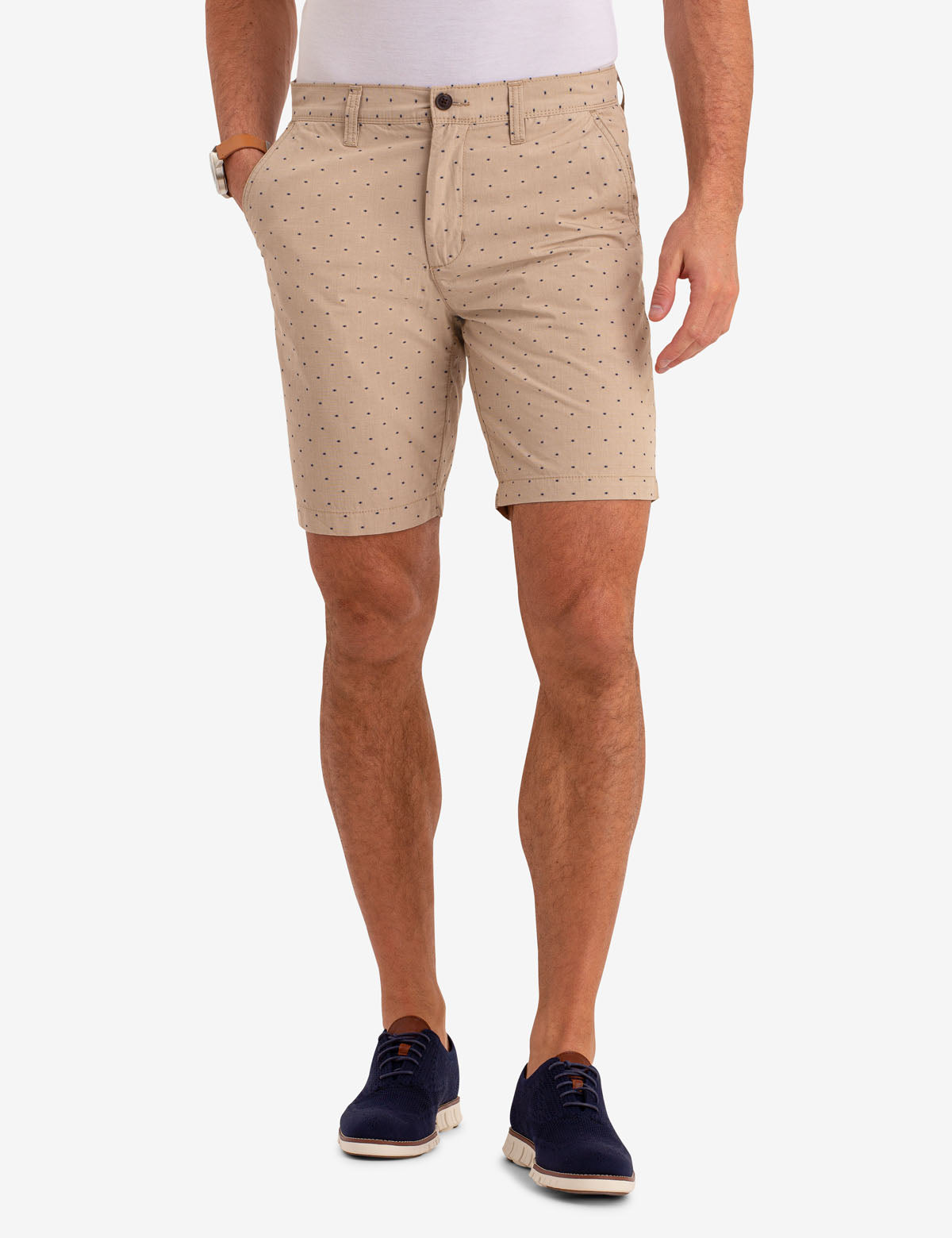 Mason Dot Print Cotton Twill Shorts - Slim Fit 9" Inseam