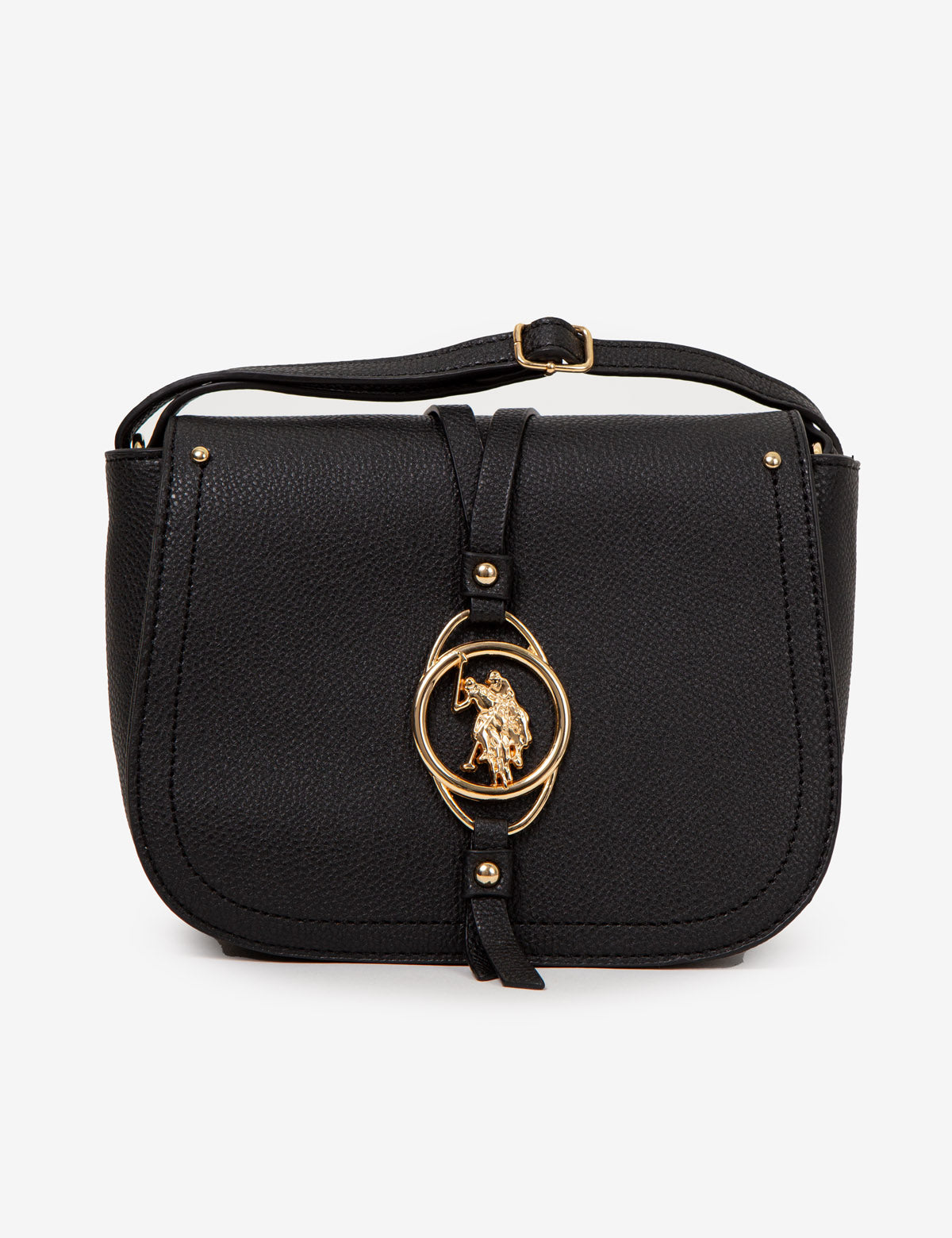 US Polo Assn Medallion Crossbody Bag with Adjustable Strap & Tassel