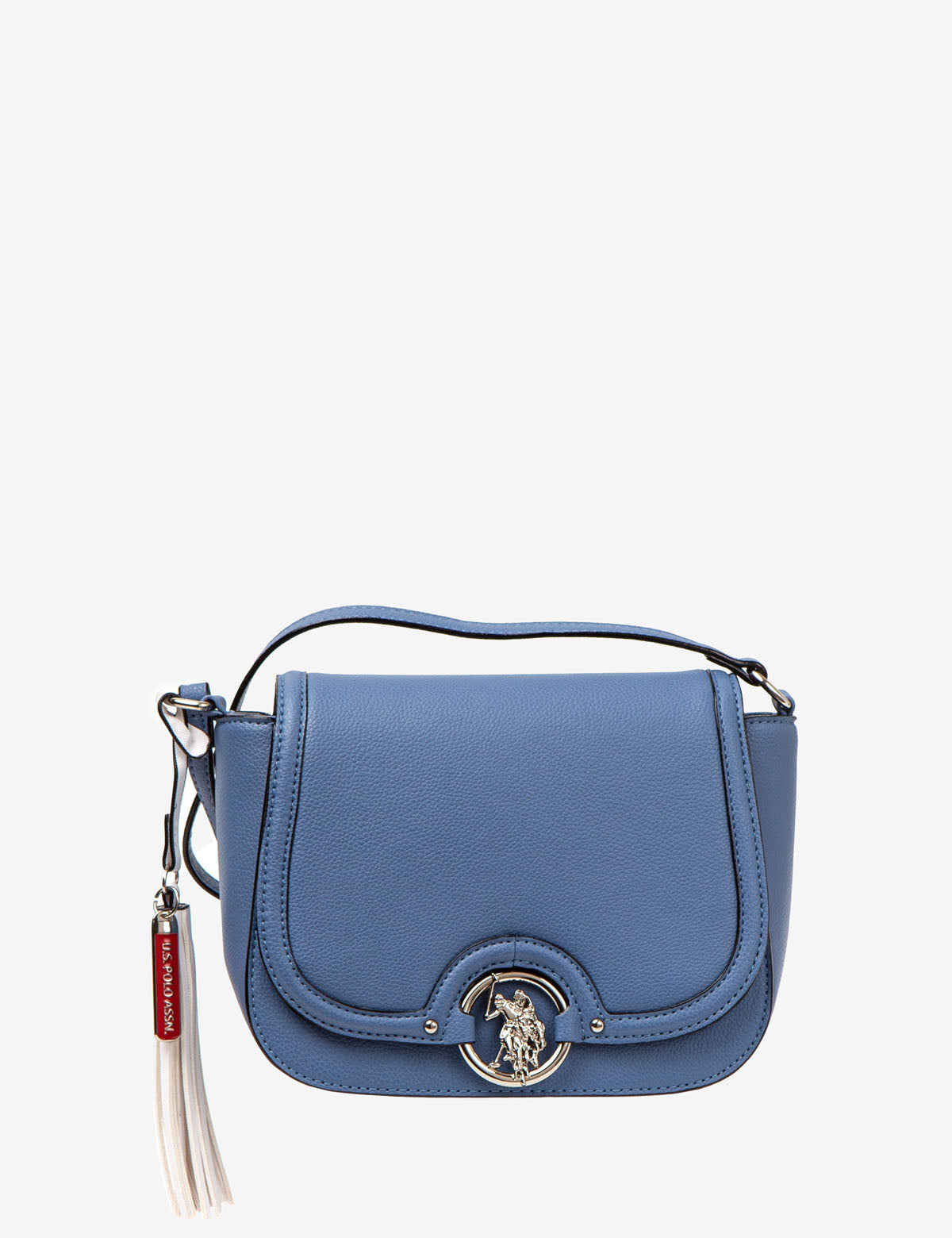 US Polo Assn Medallion Crossbody Bag with Adjustable Strap & Tassel