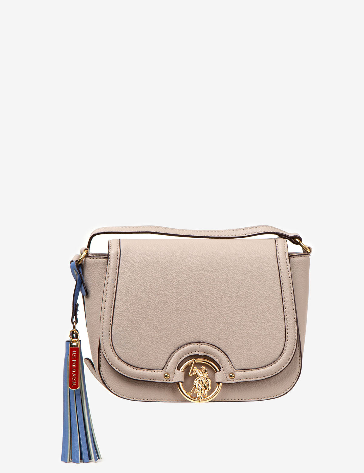 US Polo Assn Medallion Crossbody Bag with Adjustable Strap & Tassel