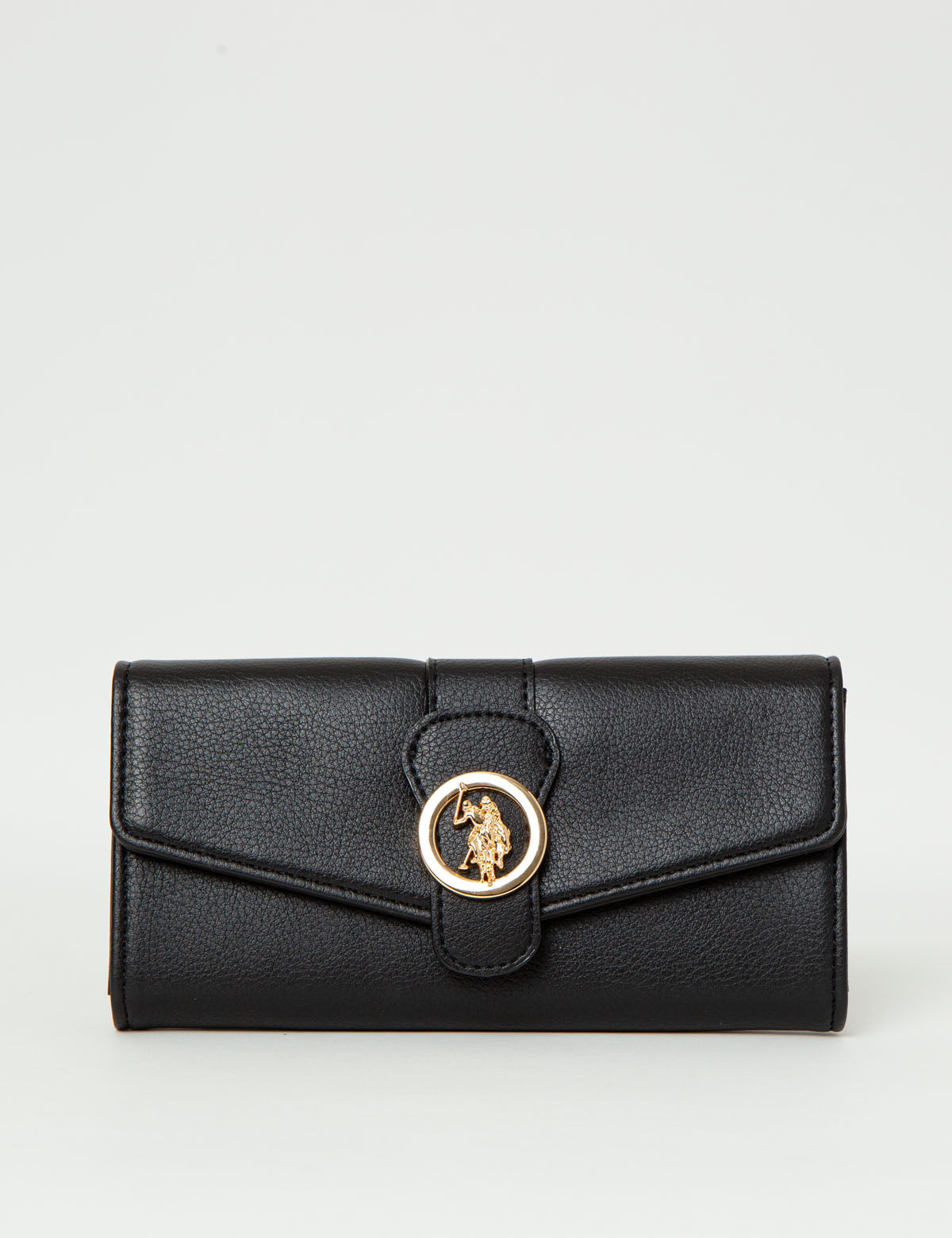 Luxury Medallion Large Flap Wallet with Zippered Pocket & Card Slots