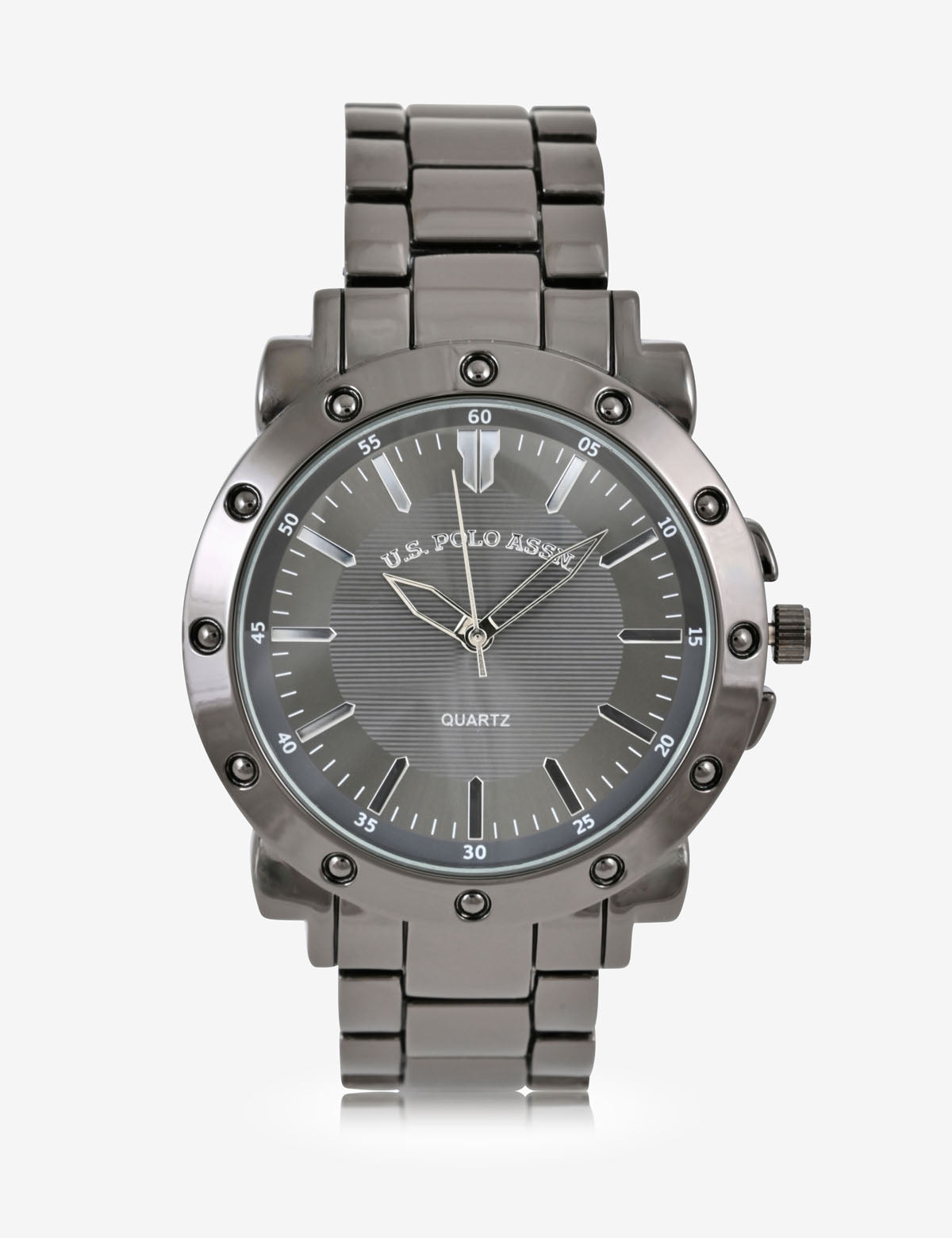 Men's Gunmetal Bracelet Watch - Large Analog Timepiece