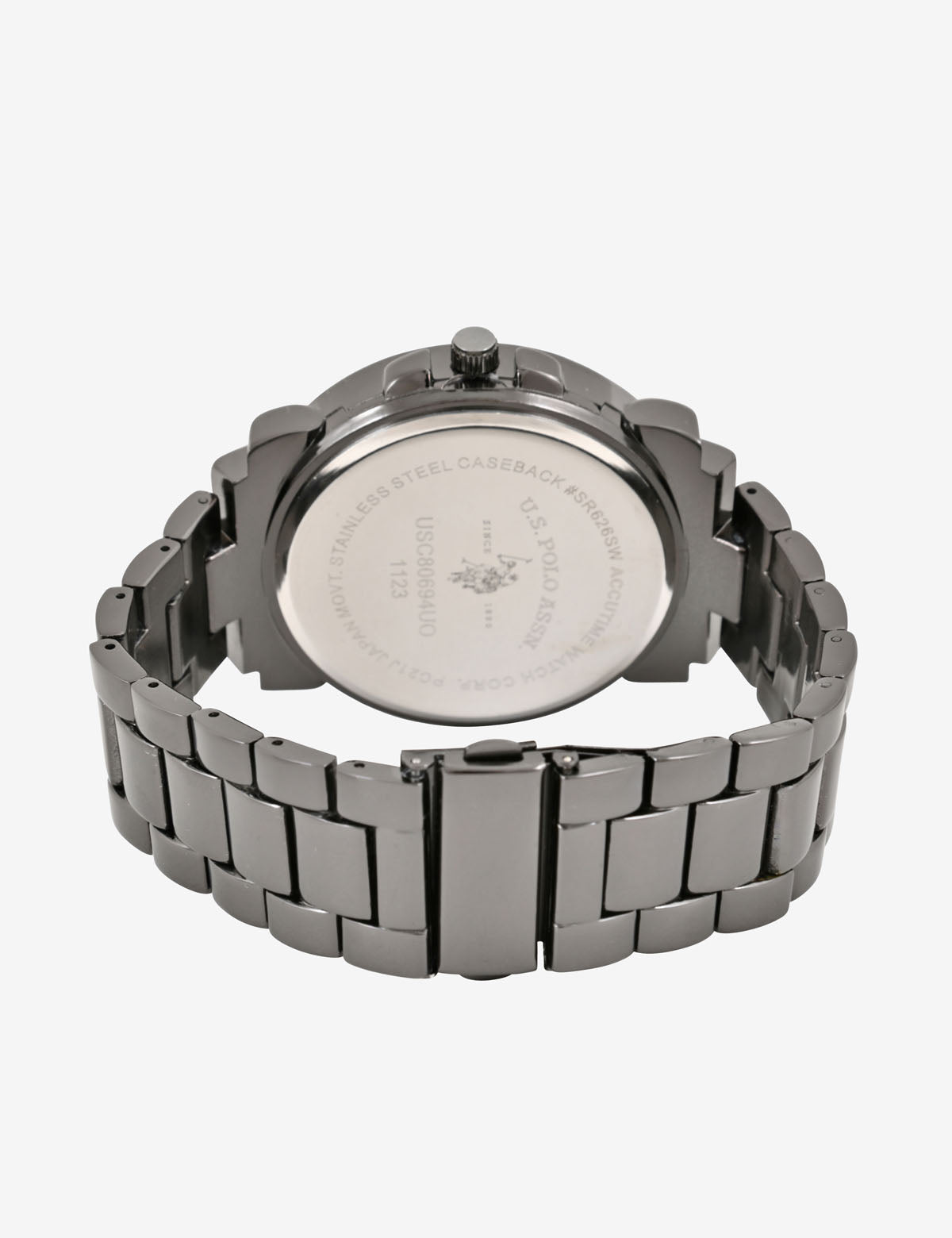 Men's Gunmetal Bracelet Watch - Large Analog Timepiece