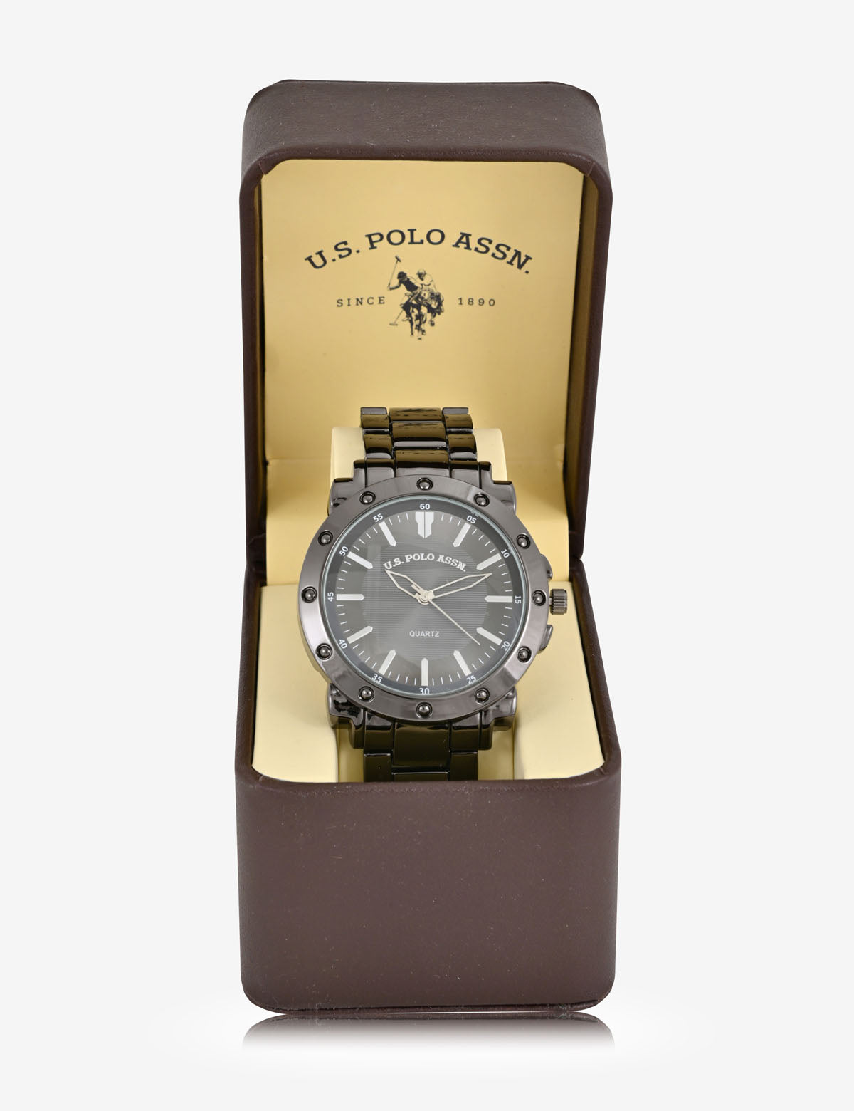 Men's Gunmetal Bracelet Watch - Large Analog Timepiece
